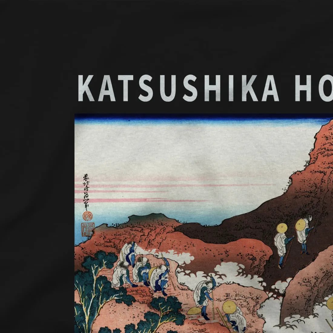 Hokusai Climbing on Mt. Fuji artwork t-shirt by Art-O-Rama Shop