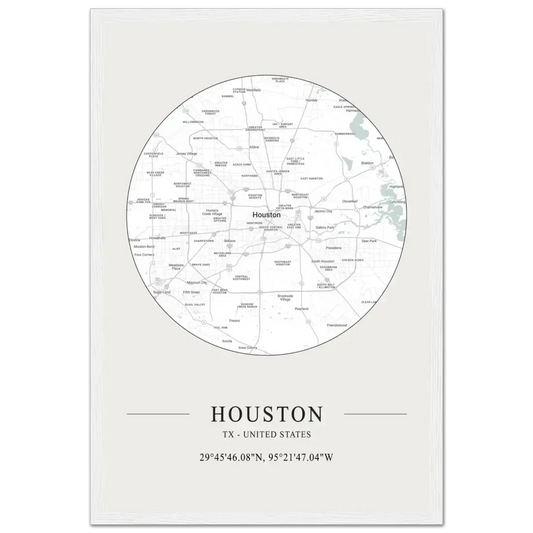 Houston, Texas, United States minimalist map poster by Art-O-Rama Shop