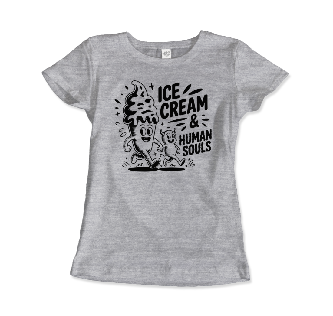 Ice Cream & Human Souls – vintage Cartoon Horror t-shirt by Art-O-Rama Shop