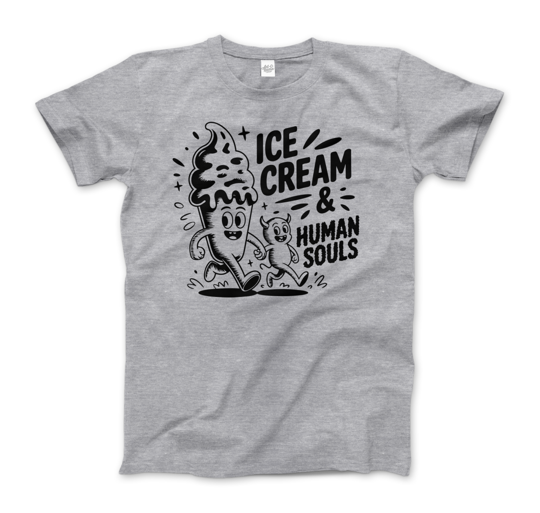 Ice Cream & Human Souls – vintage Cartoon Horror t-shirt by Art-O-Rama Shop