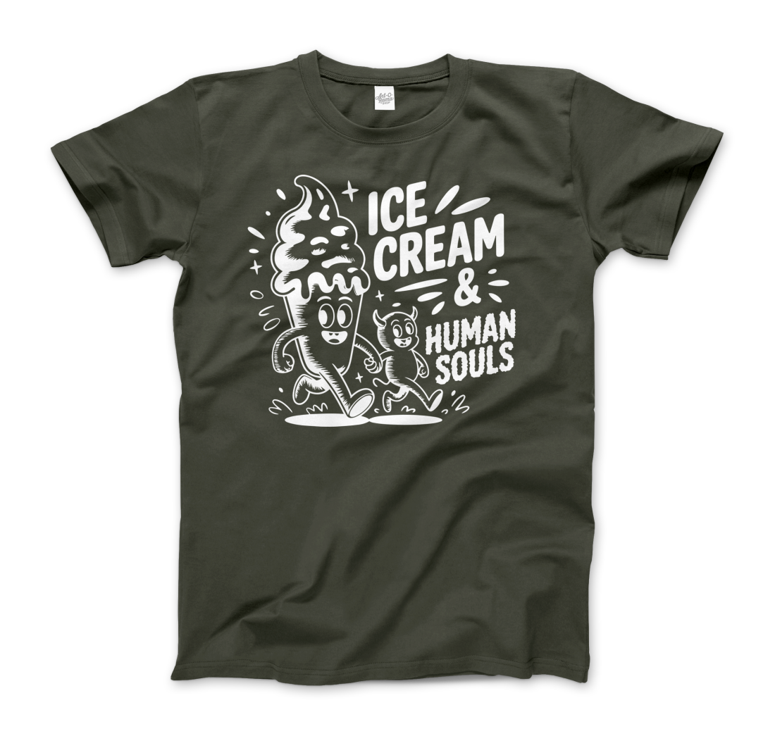 Ice Cream & Human Souls – vintage Cartoon Horror t-shirt by Art-O-Rama Shop