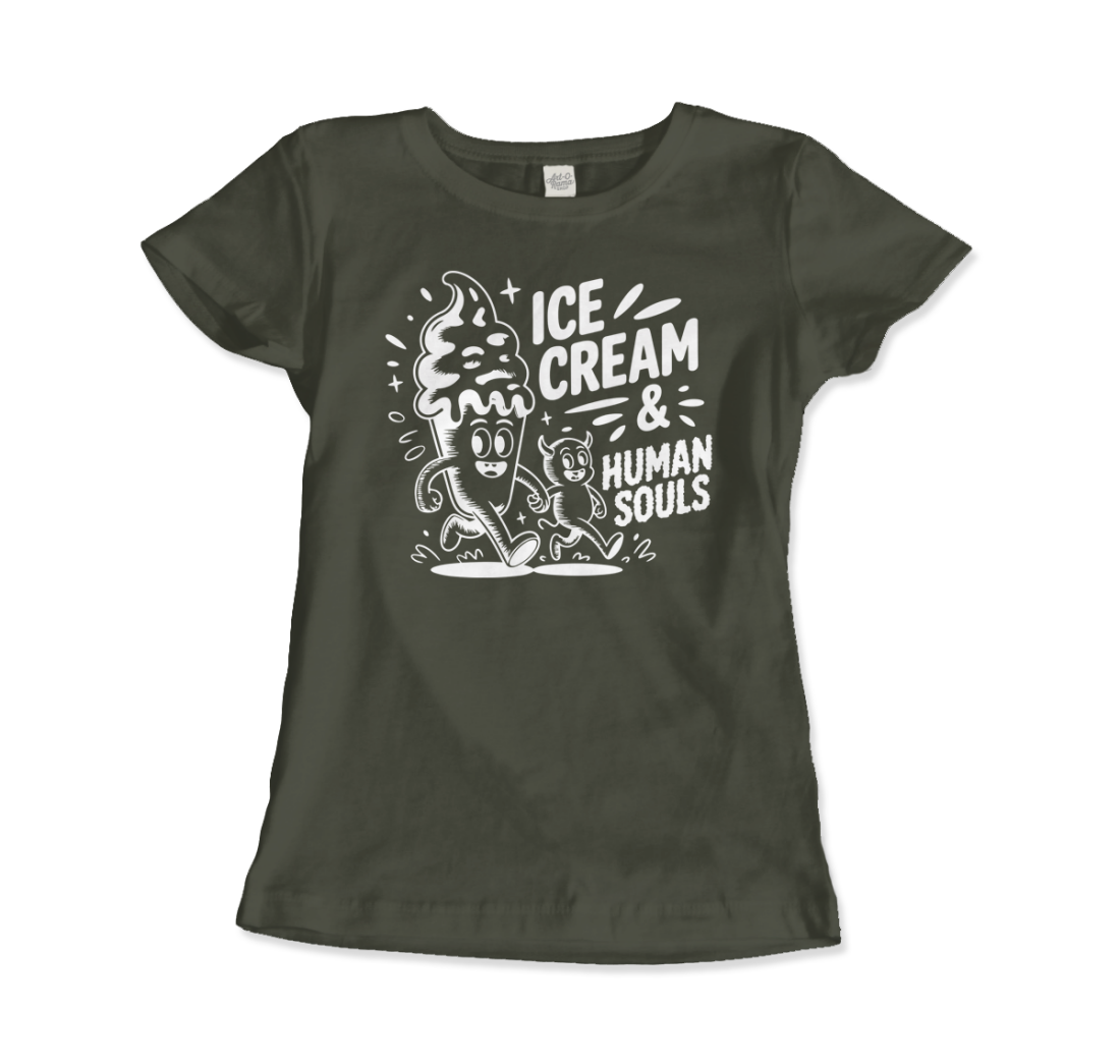 Ice Cream & Human Souls – vintage Cartoon Horror t-shirt by Art-O-Rama Shop