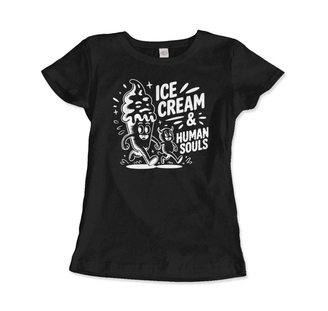 Ice Cream & Human Souls – vintage Cartoon Horror t-shirt by Art-O-Rama Shop