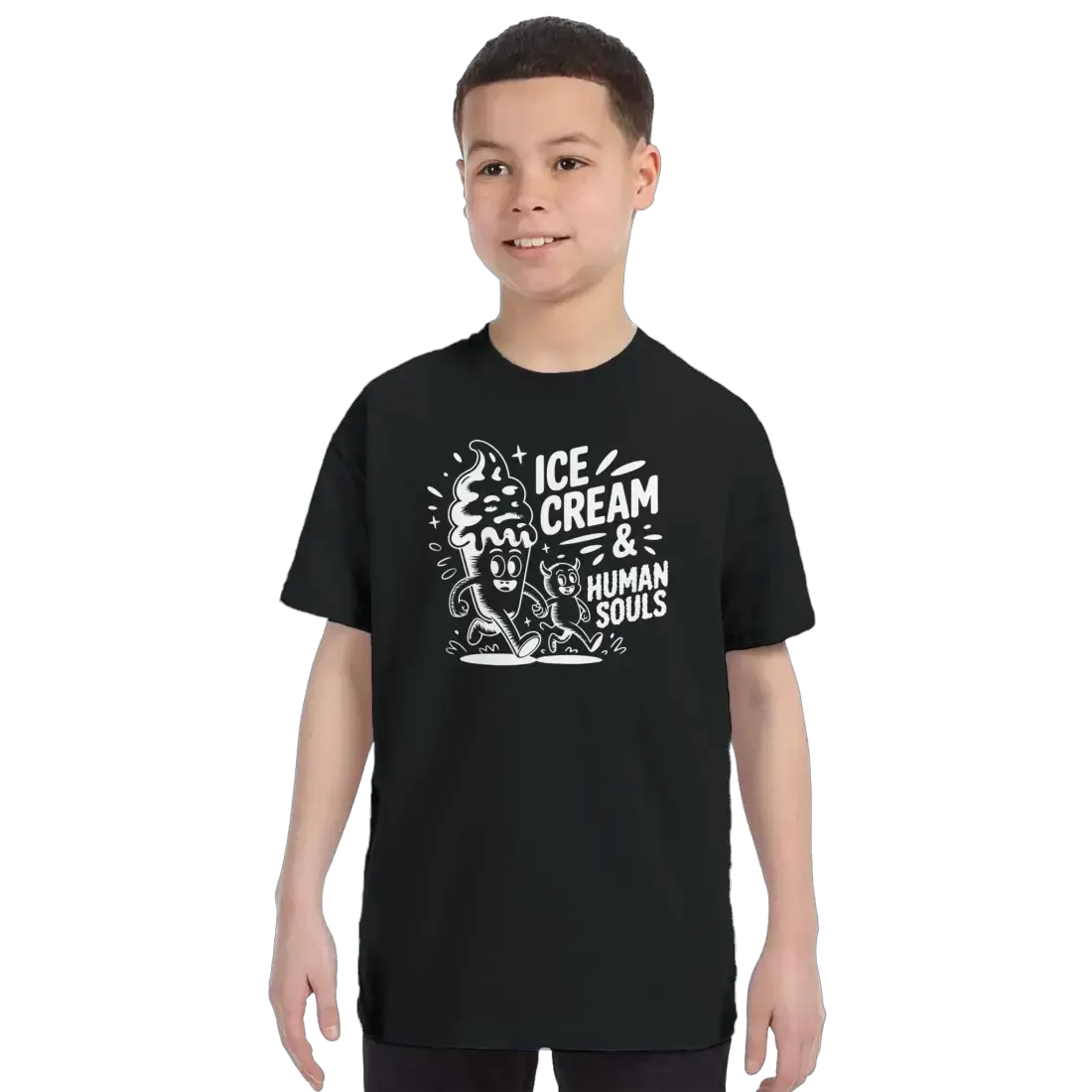 Ice Cream & Human Souls – vintage Cartoon Horror t-shirt by Art-O-Rama Shop