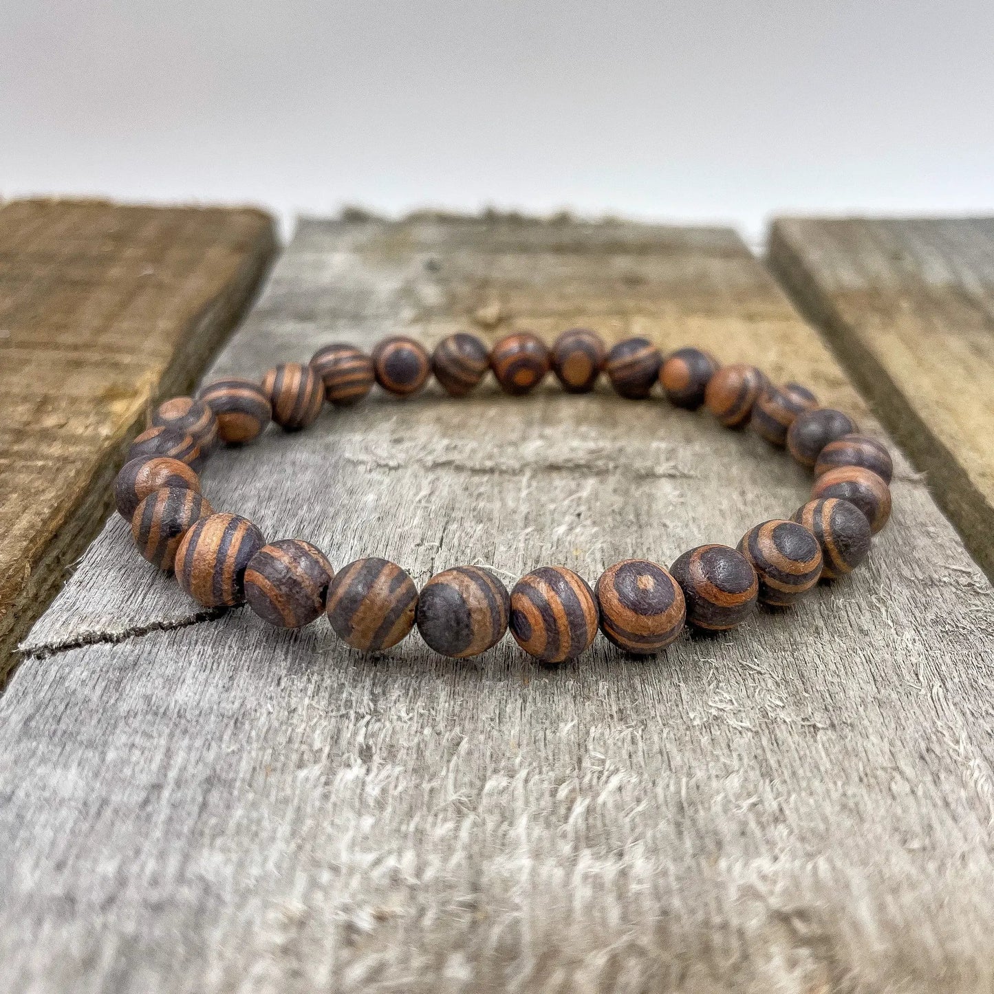 Union - Zebra Rosewood Mala Beaded Bracelet by Everwood Original