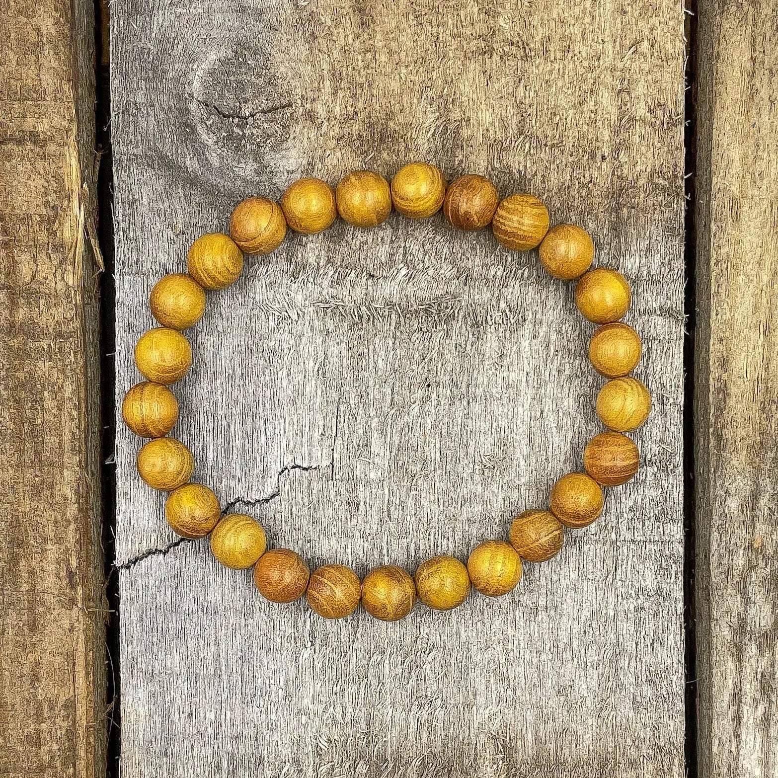 Union - Yellow Sandalwood Mala Beaded Bracelet by Everwood Original