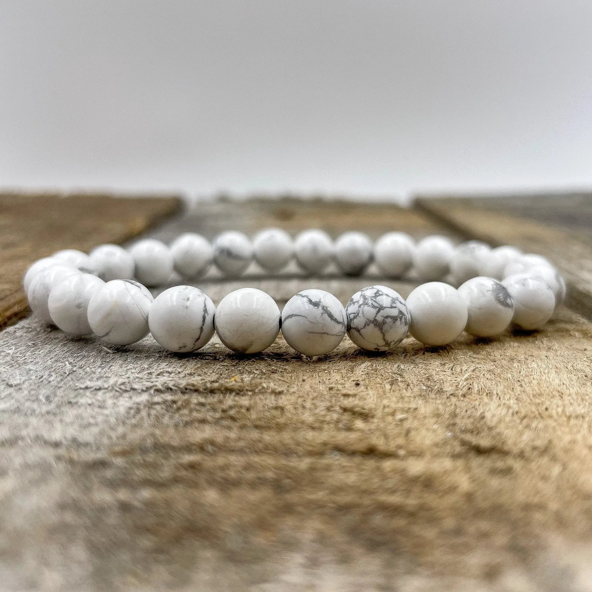 Union - White Howlite Gemstone Beaded Bracelet by Everwood Original