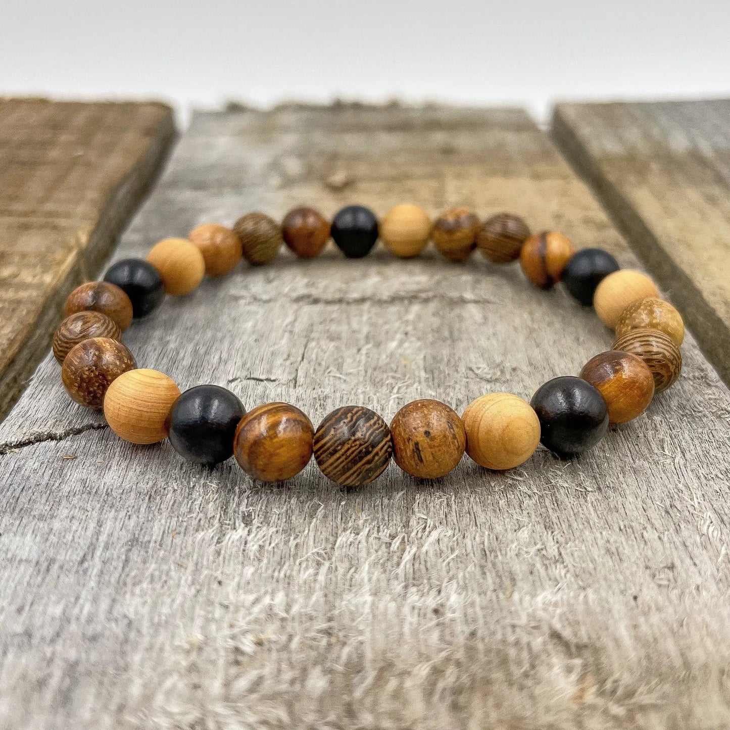 Union - All Mixed Up Brown Wood Mala Beaded Bracelet by Everwood Original