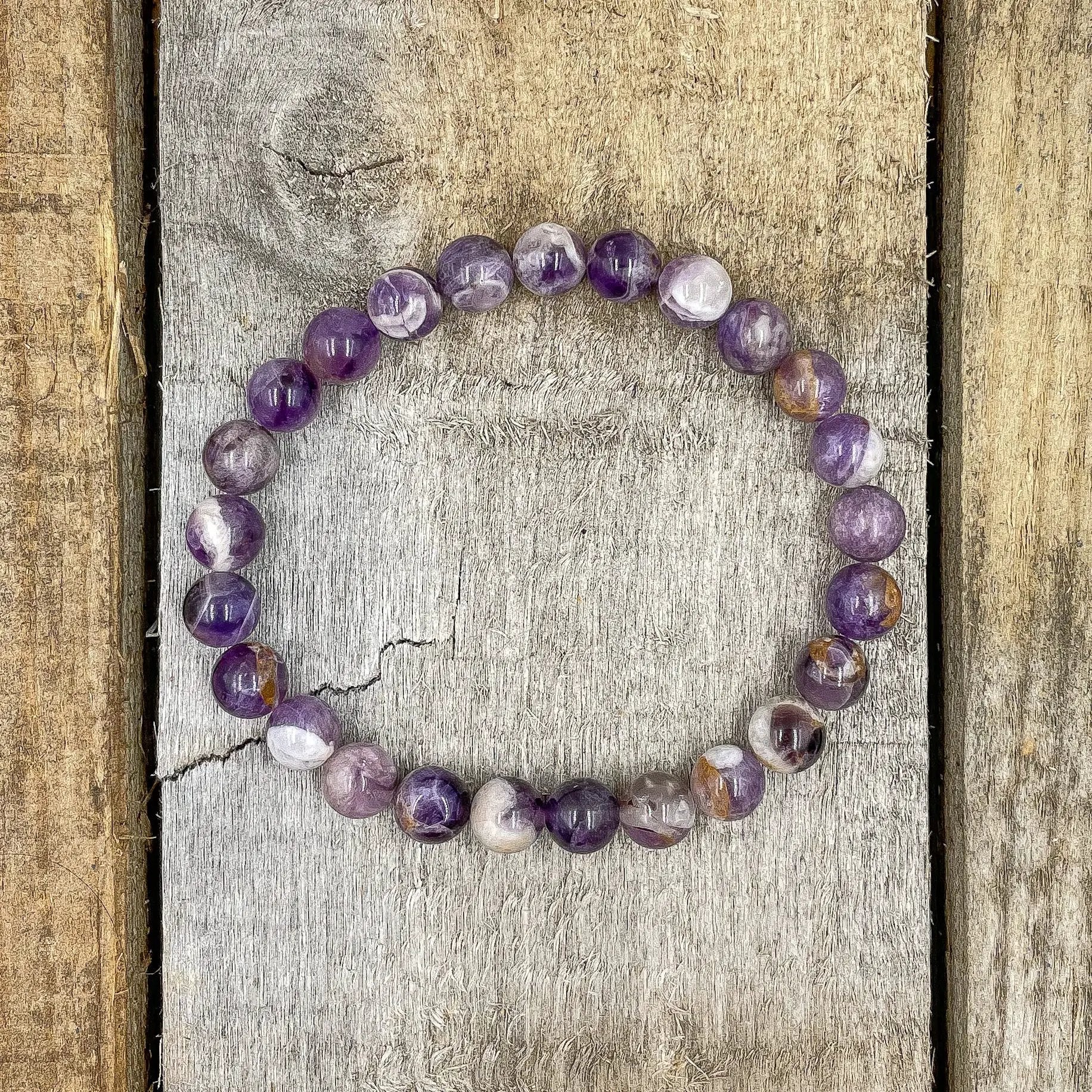 Union - Purple Amethyst Gemstone Beaded Bracelet by Everwood Original