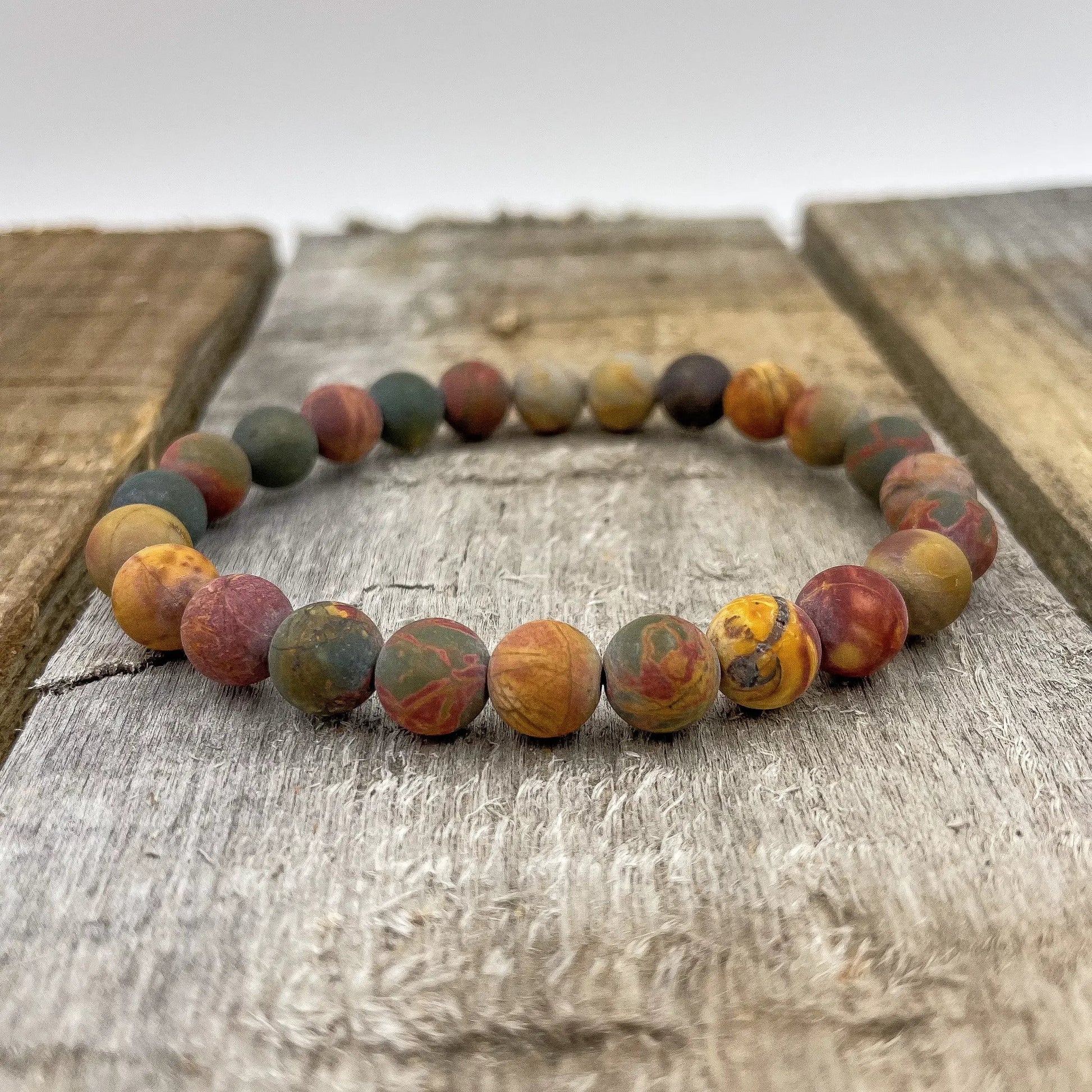 Union - Multicolor Picasso Jasper Gemstone Beaded Bracelet by Everwood Original