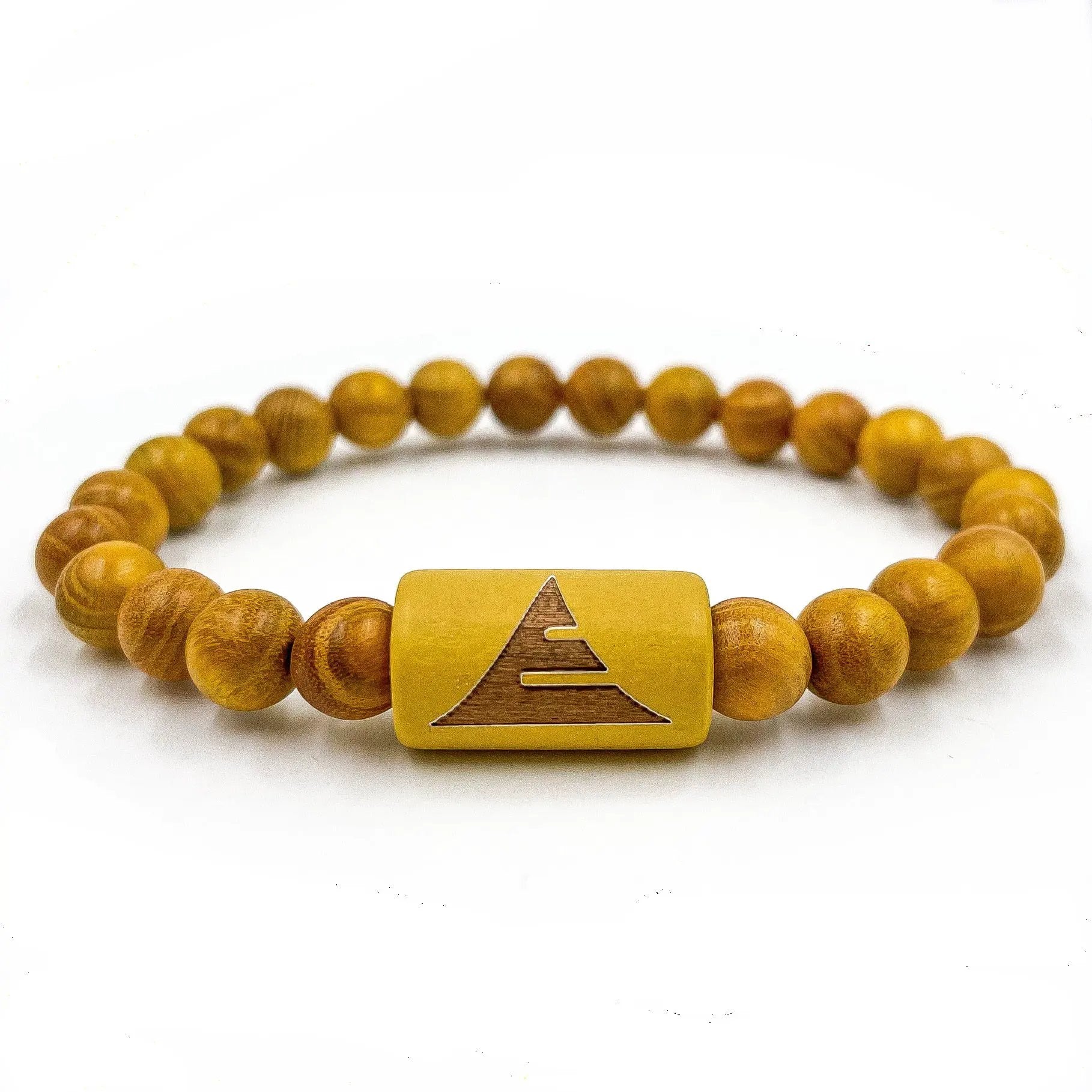 Solid - Yellow Sandalwood Mala Beaded Bracelet by Everwood Original