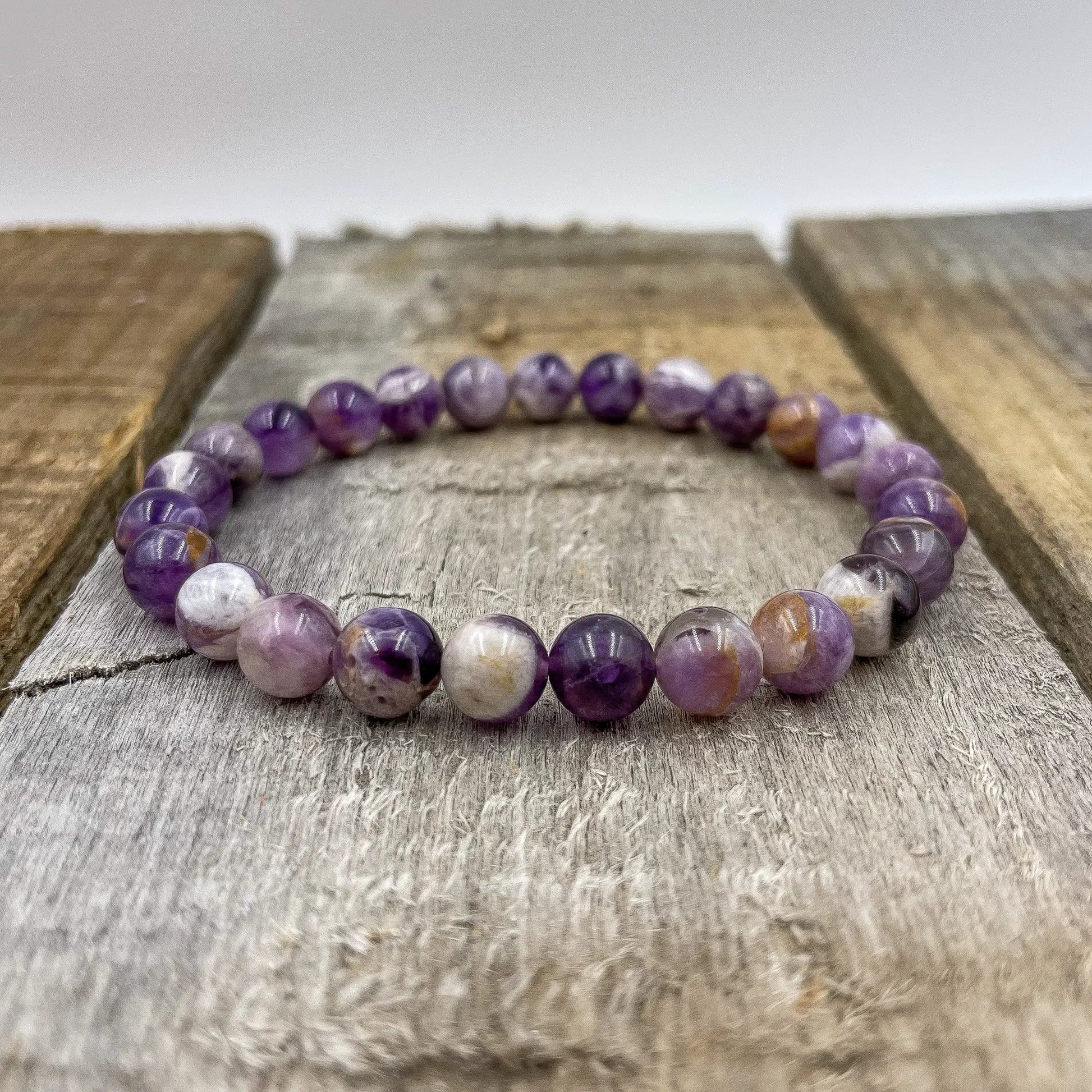 Union - Purple Amethyst Gemstone Beaded Bracelet by Everwood Original