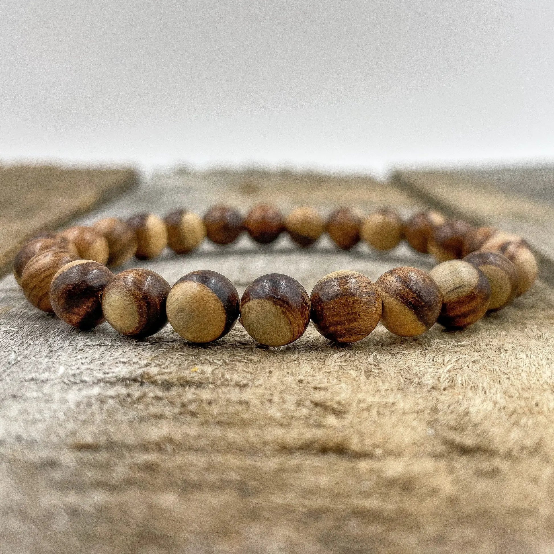 Union - Dual Brown Sandalwood Mala Beaded Bracelet by Everwood Original