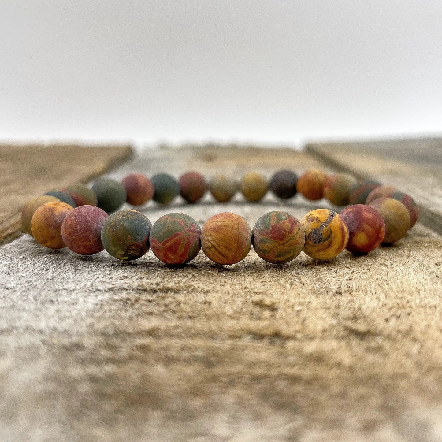 Union - Multicolor Picasso Jasper Gemstone Beaded Bracelet by Everwood Original