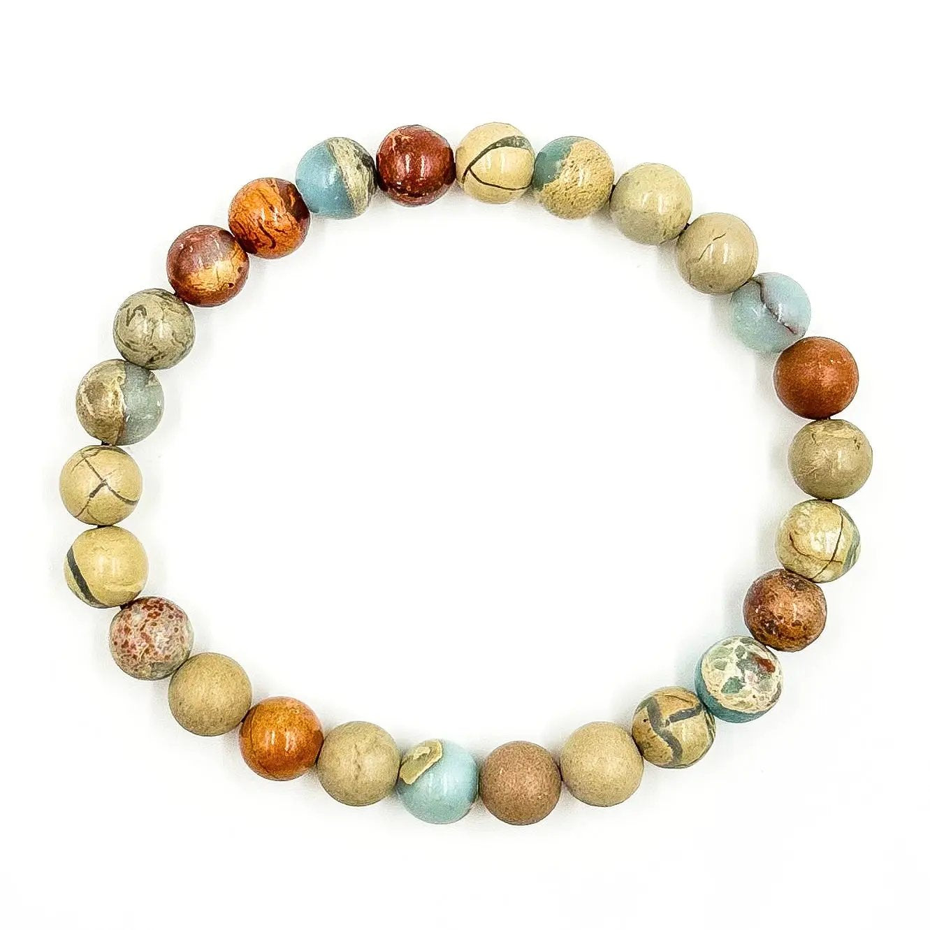 Union - Snakeskin Jasper Gemstone Beaded Bracelet by Everwood Original