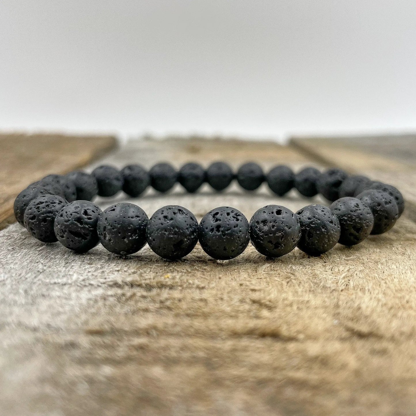 Union - Smooth Lava Rock Gemstone Beaded Bracelet by Everwood Original