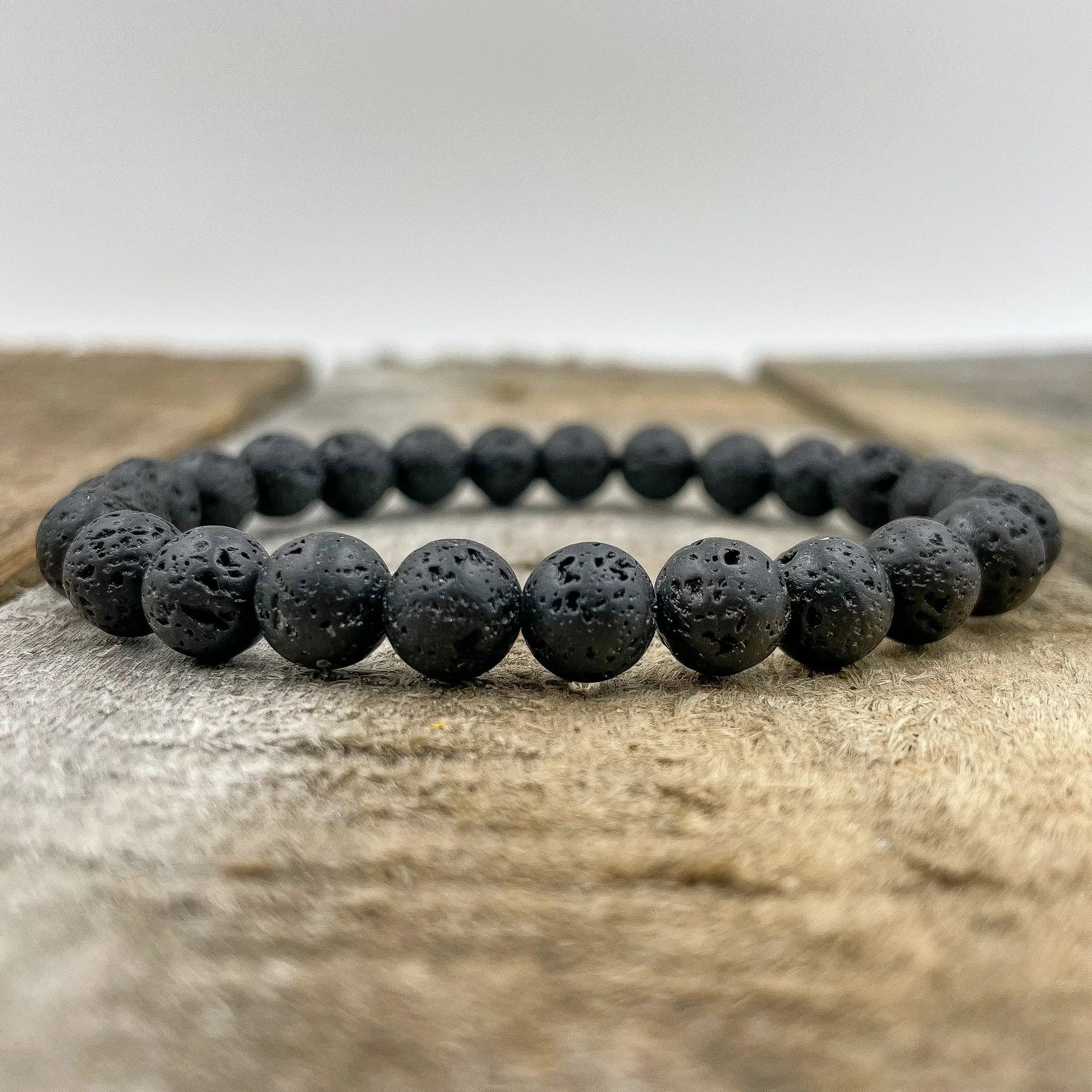 Union - Smooth Lava Rock Gemstone Beaded Bracelet by Everwood Original