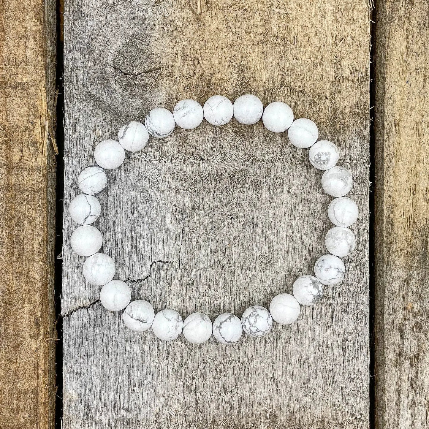Union - White Howlite Gemstone Beaded Bracelet by Everwood Original