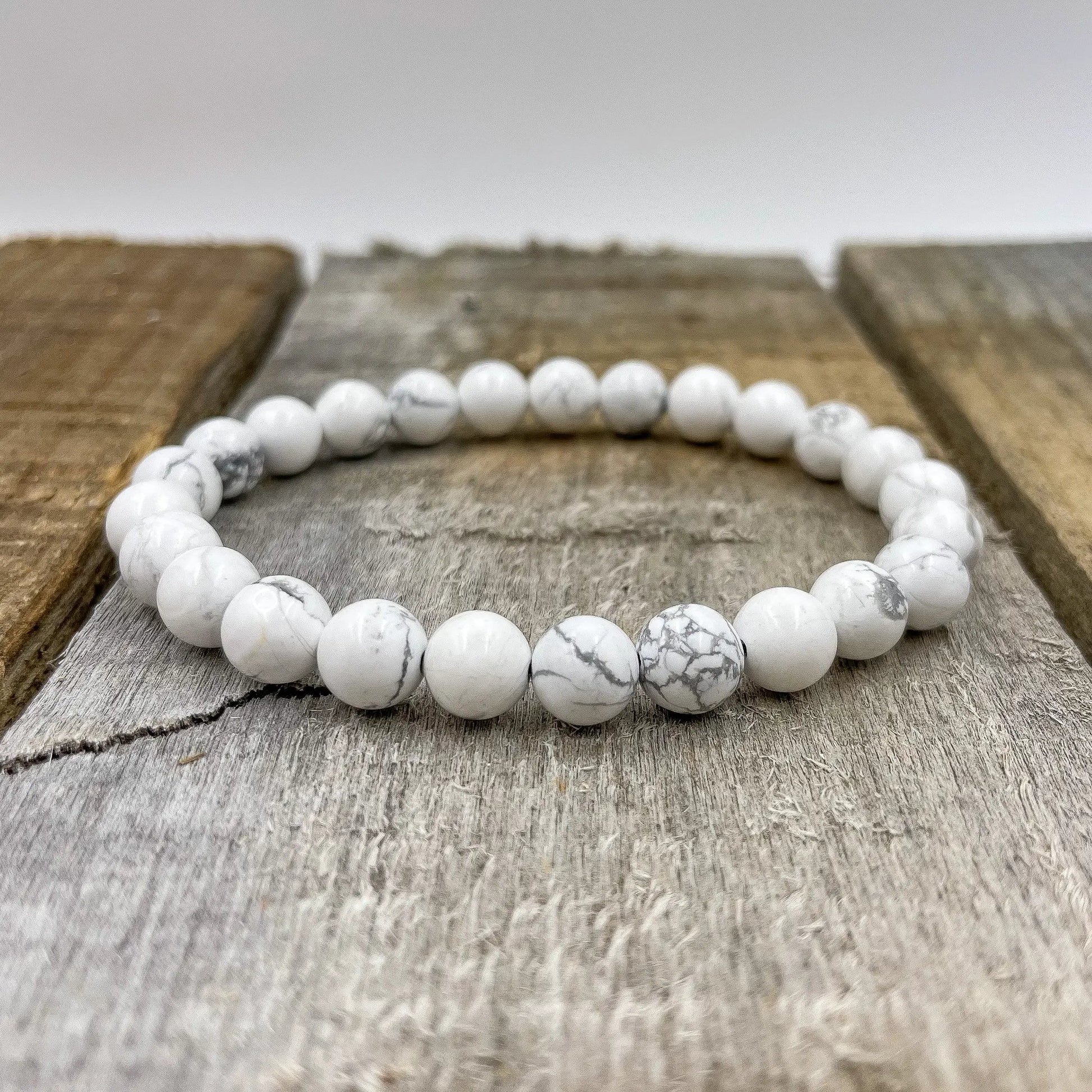 Union - White Howlite Gemstone Beaded Bracelet by Everwood Original