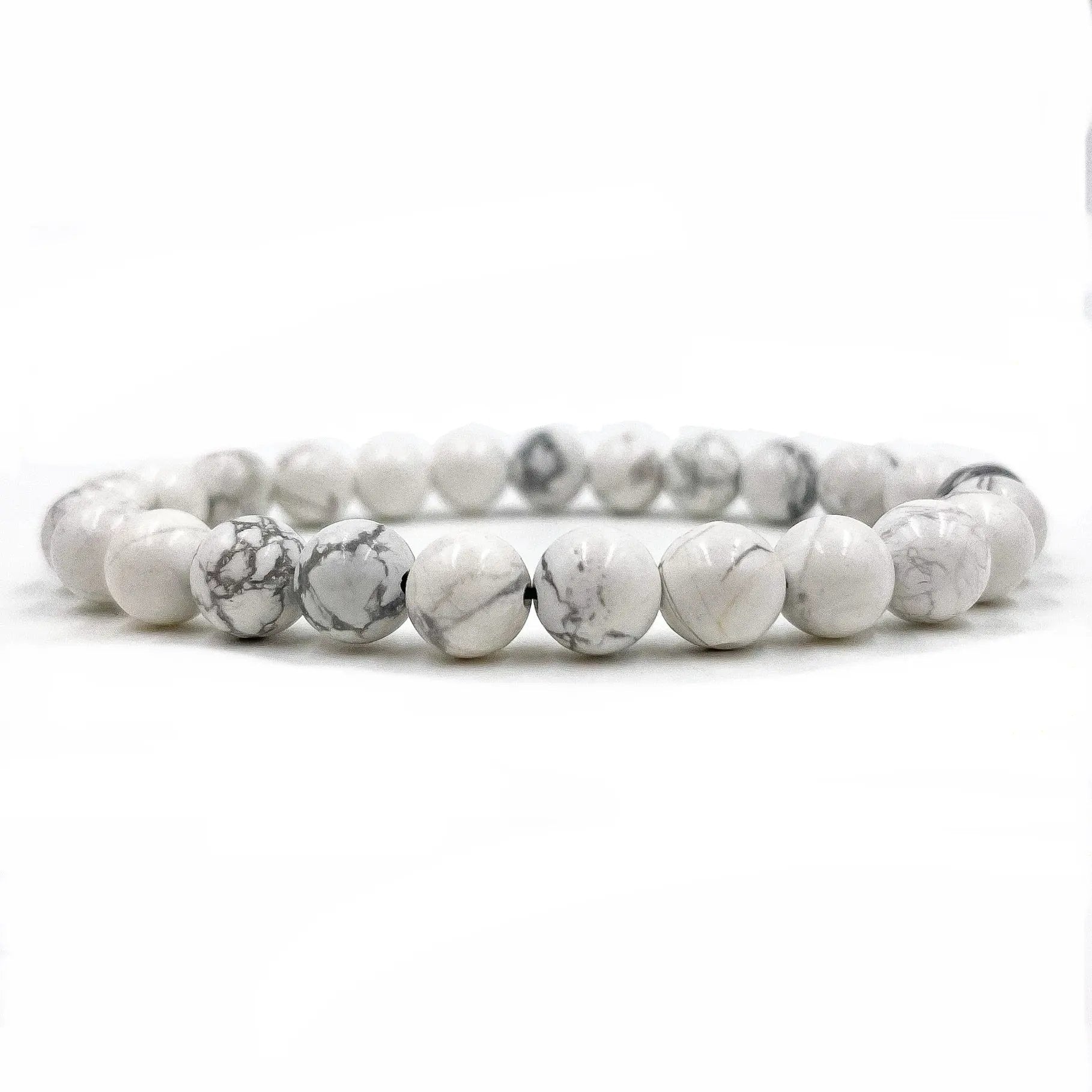 Union - White Howlite Gemstone Beaded Bracelet by Everwood Original