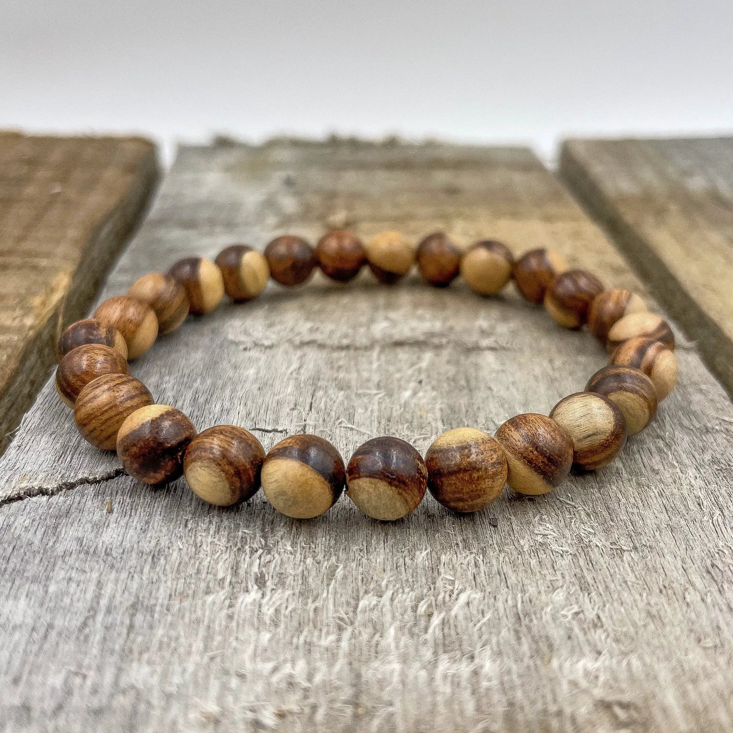 Union - Dual Brown Sandalwood Mala Beaded Bracelet by Everwood Original