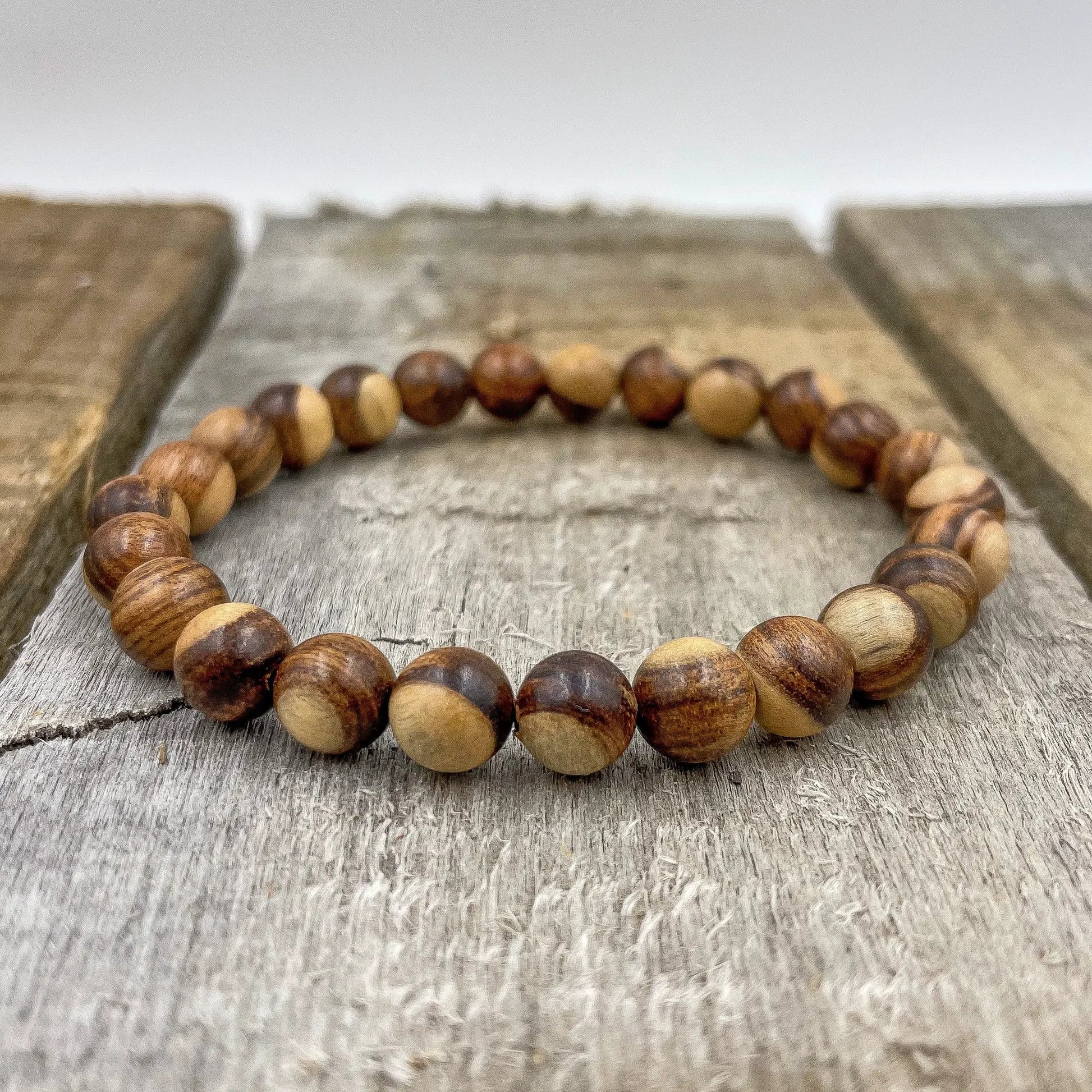 Union - Dual Brown Sandalwood Mala Beaded Bracelet by Everwood Original