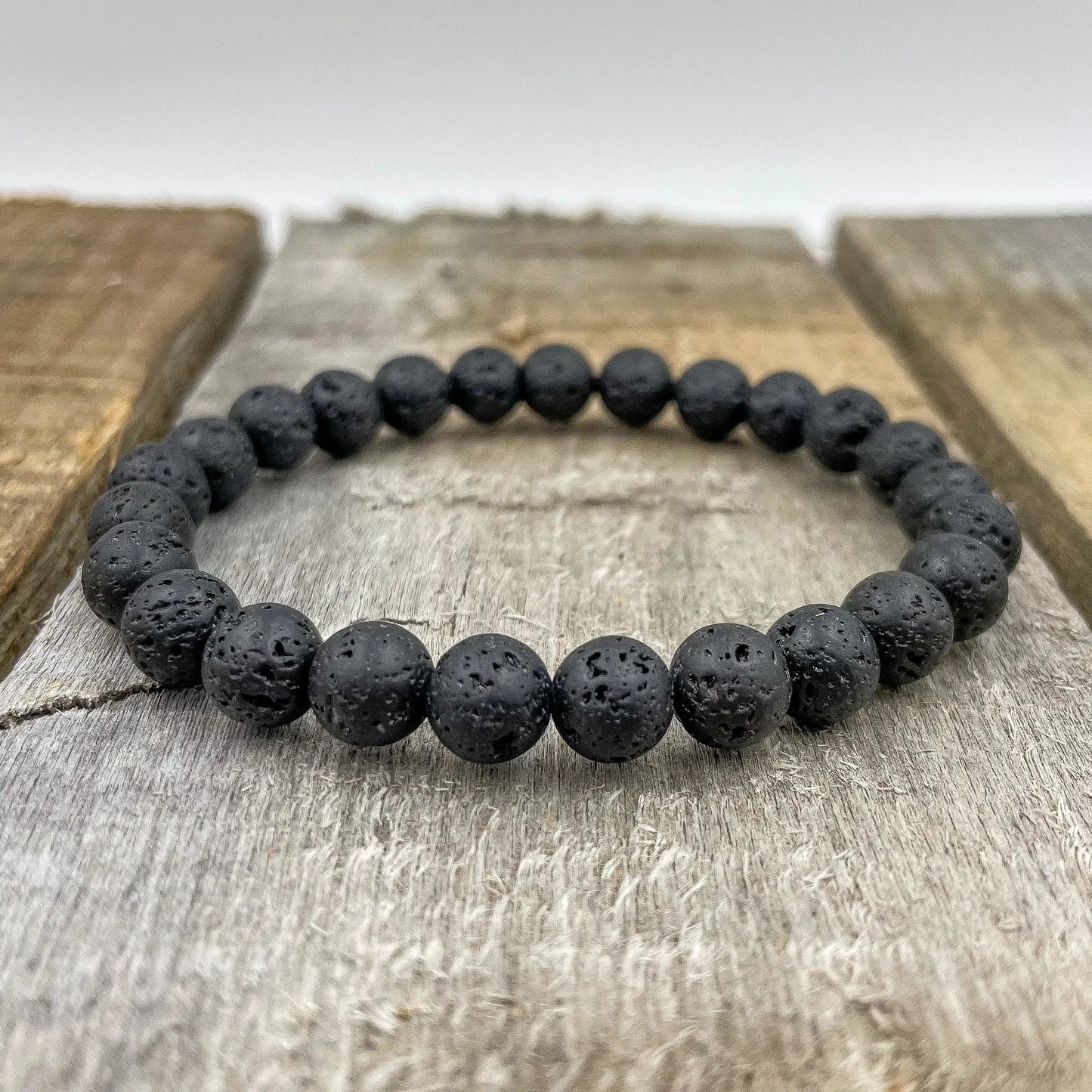 Union - Smooth Lava Rock Gemstone Beaded Bracelet by Everwood Original