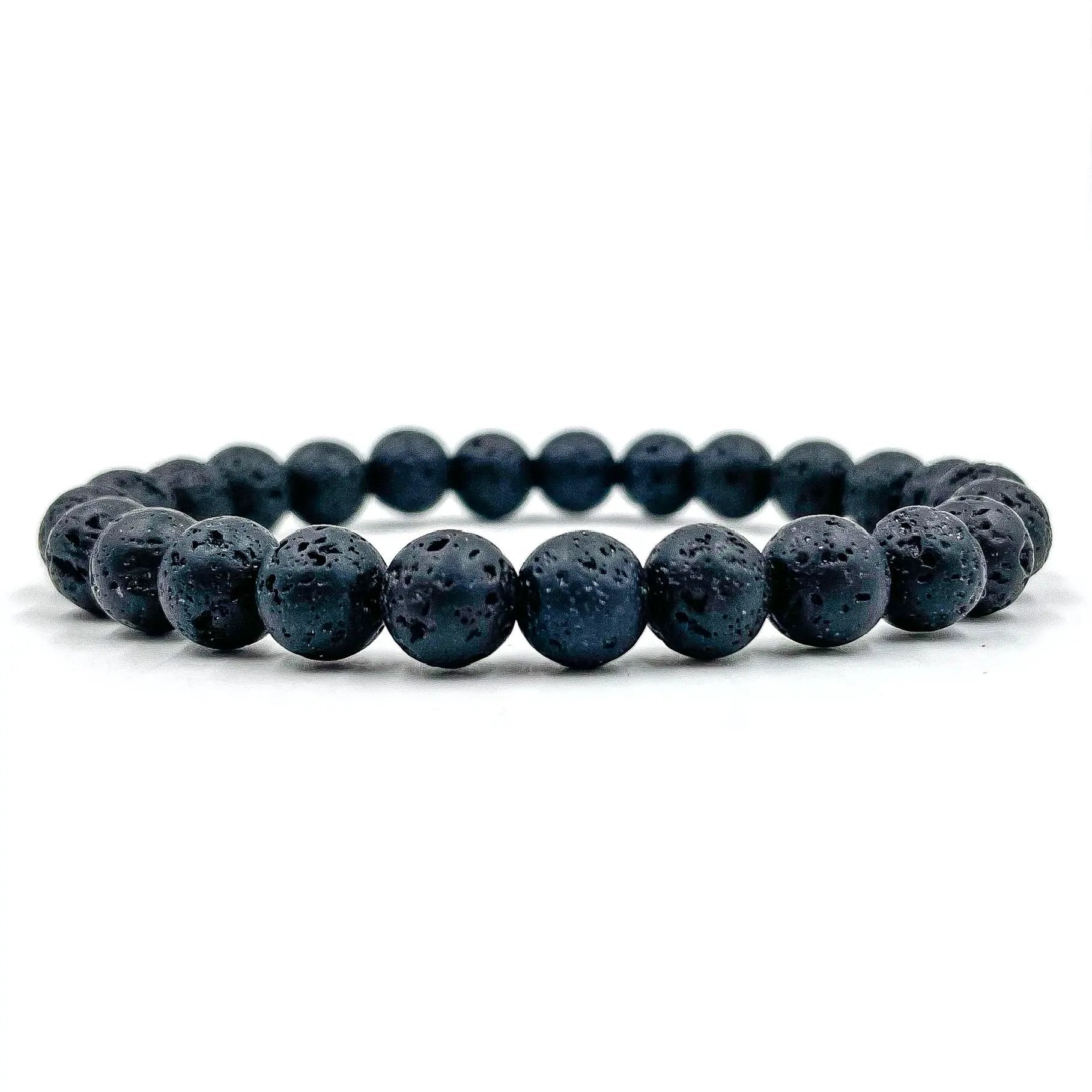 Union - Smooth Lava Rock Gemstone Beaded Bracelet by Everwood Original
