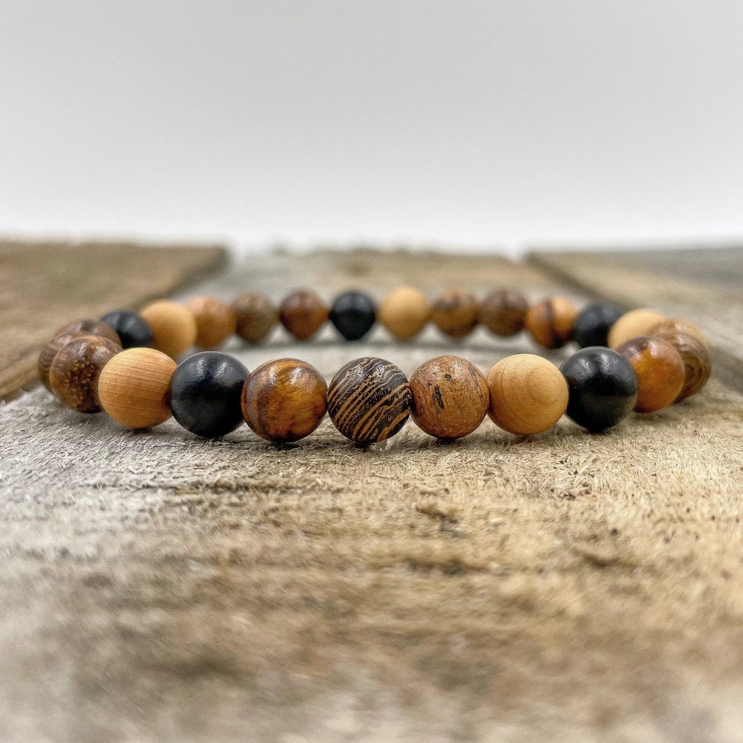 Union - All Mixed Up Brown Wood Mala Beaded Bracelet by Everwood Original