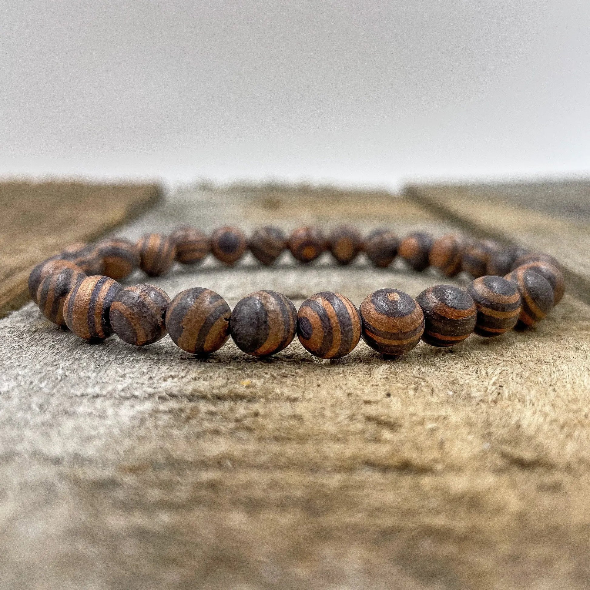 Union - Zebra Rosewood Mala Beaded Bracelet by Everwood Original