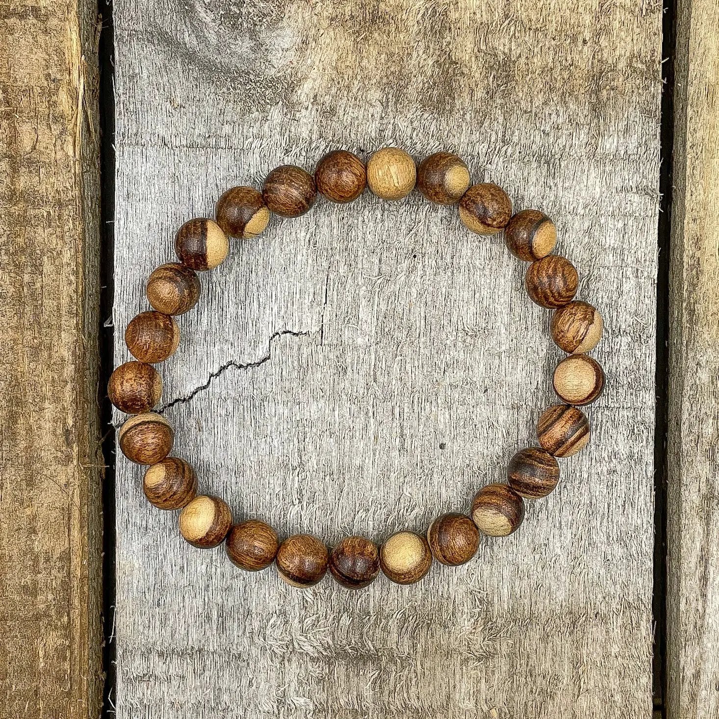 Union - Dual Brown Sandalwood Mala Beaded Bracelet by Everwood Original