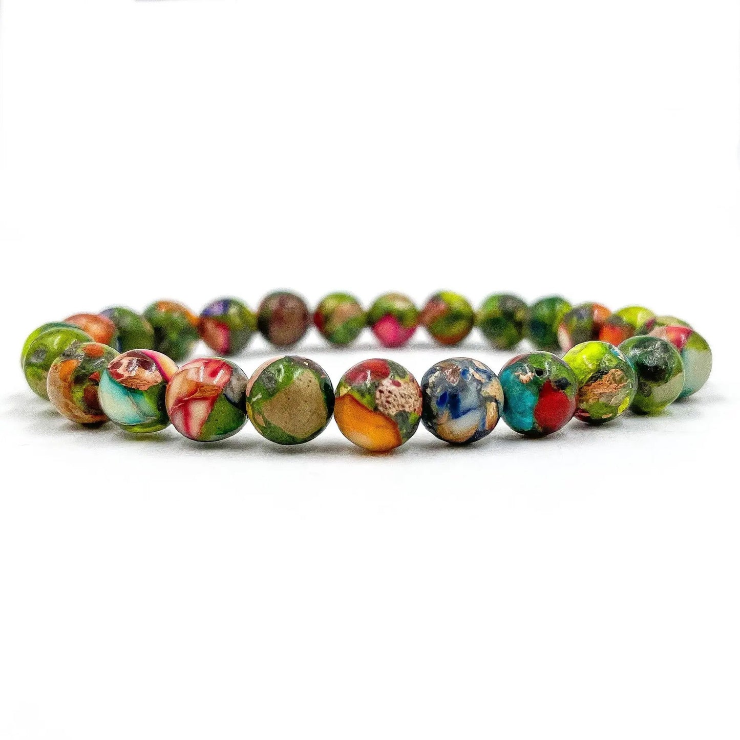 Union - Rainbow Imperial Jasper Gemstone Beaded Bracelet by Everwood Original