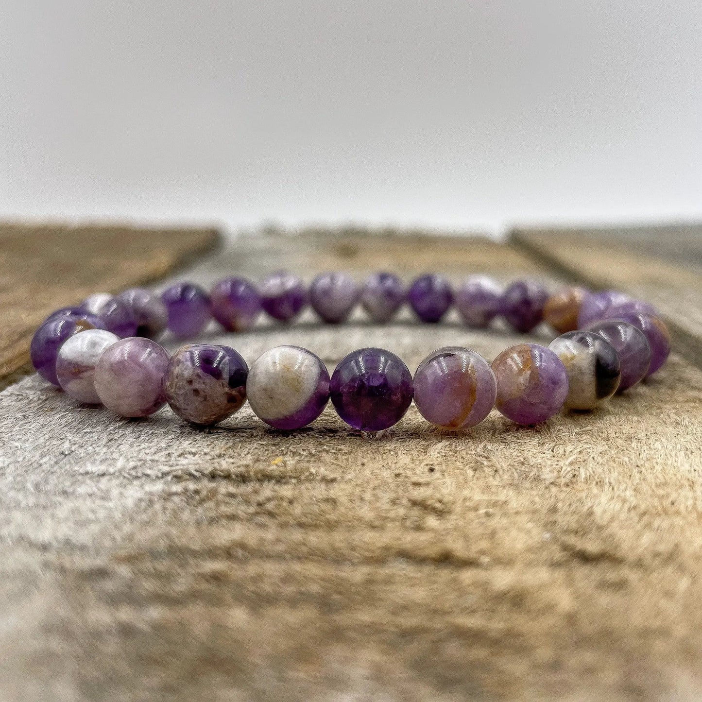 Union - Purple Amethyst Gemstone Beaded Bracelet by Everwood Original