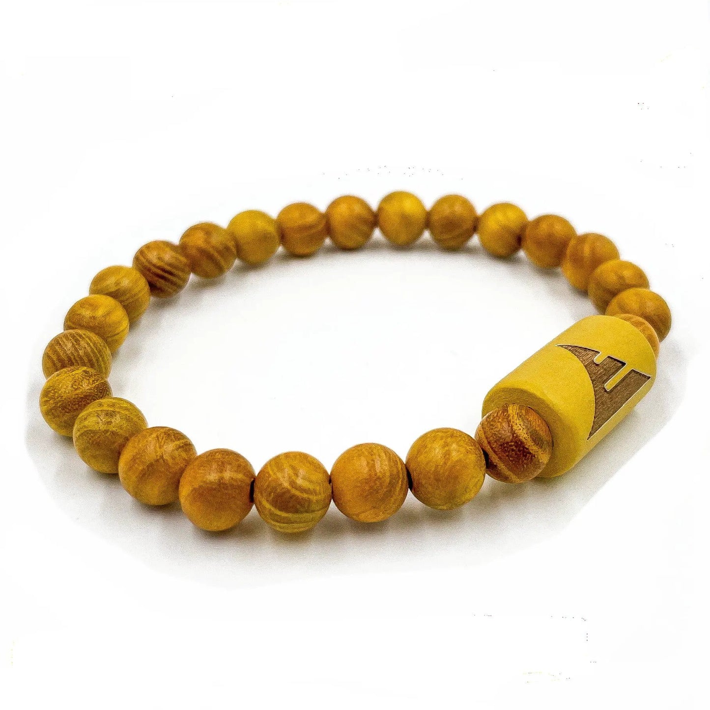 Solid - Yellow Sandalwood Mala Beaded Bracelet by Everwood Original