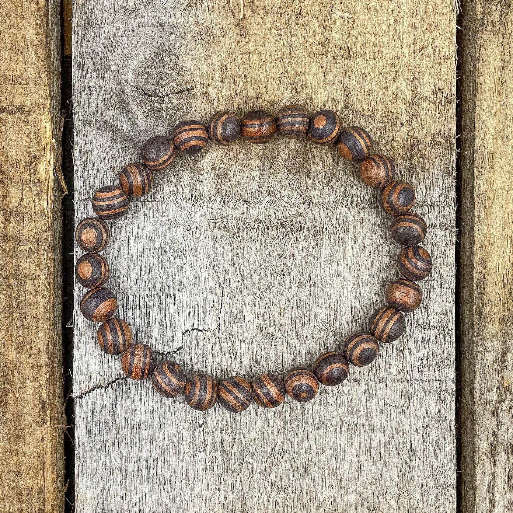 Union - Zebra Rosewood Mala Beaded Bracelet by Everwood Original