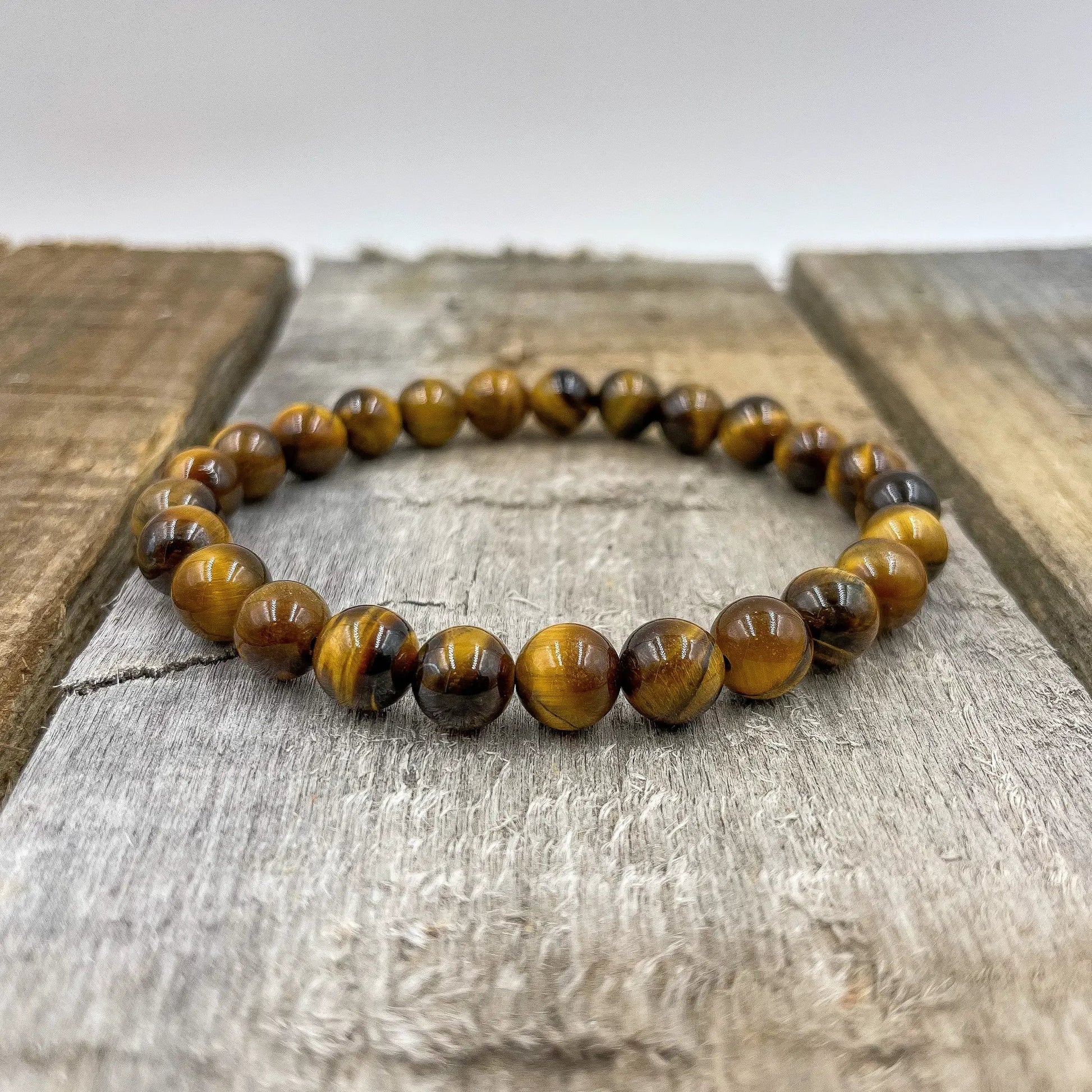 Union - Tiger Eye Gemstone Beaded Bracelet by Everwood Original