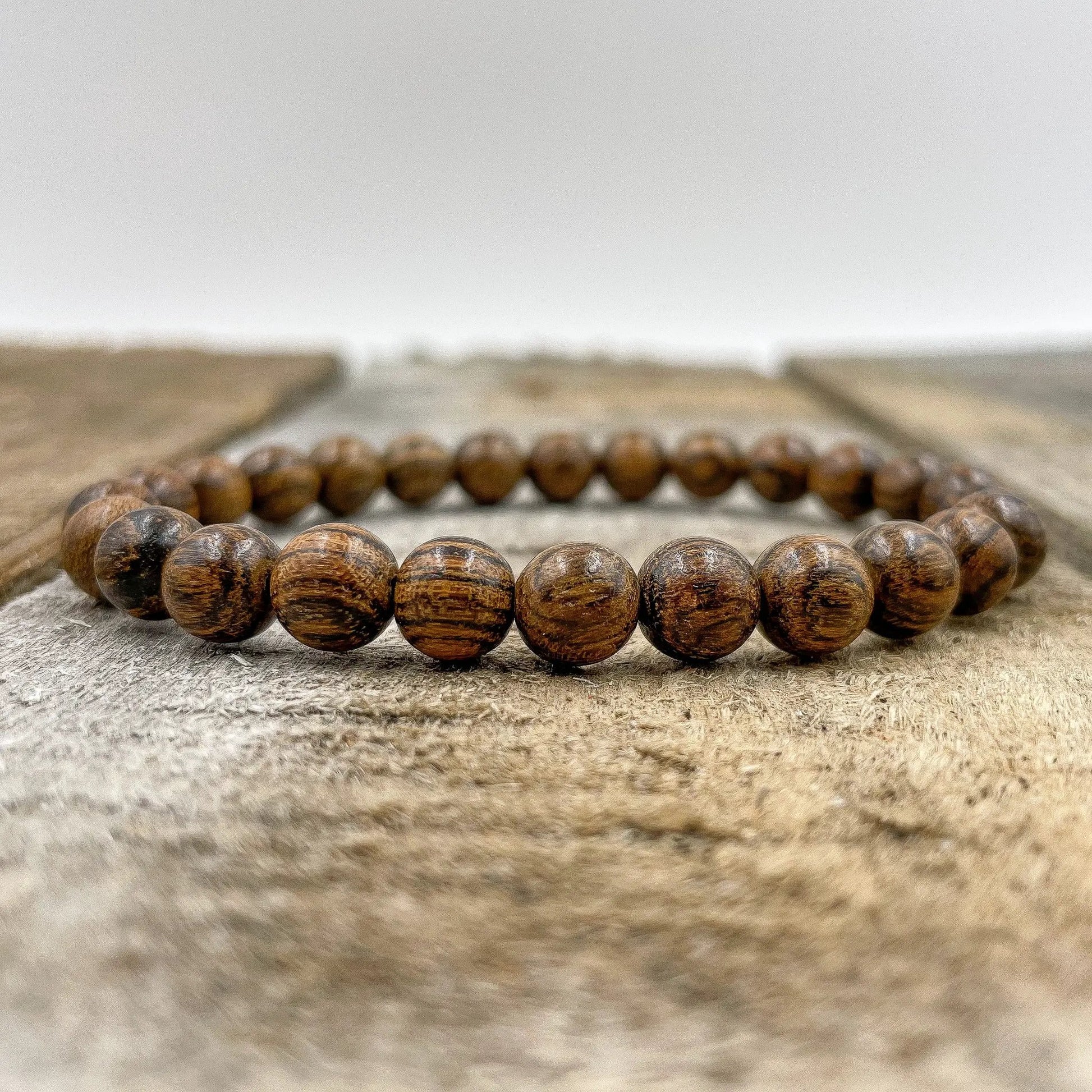 Union - Tigerskin Sandalwood Mala Beaded Bracelet by Everwood Original
