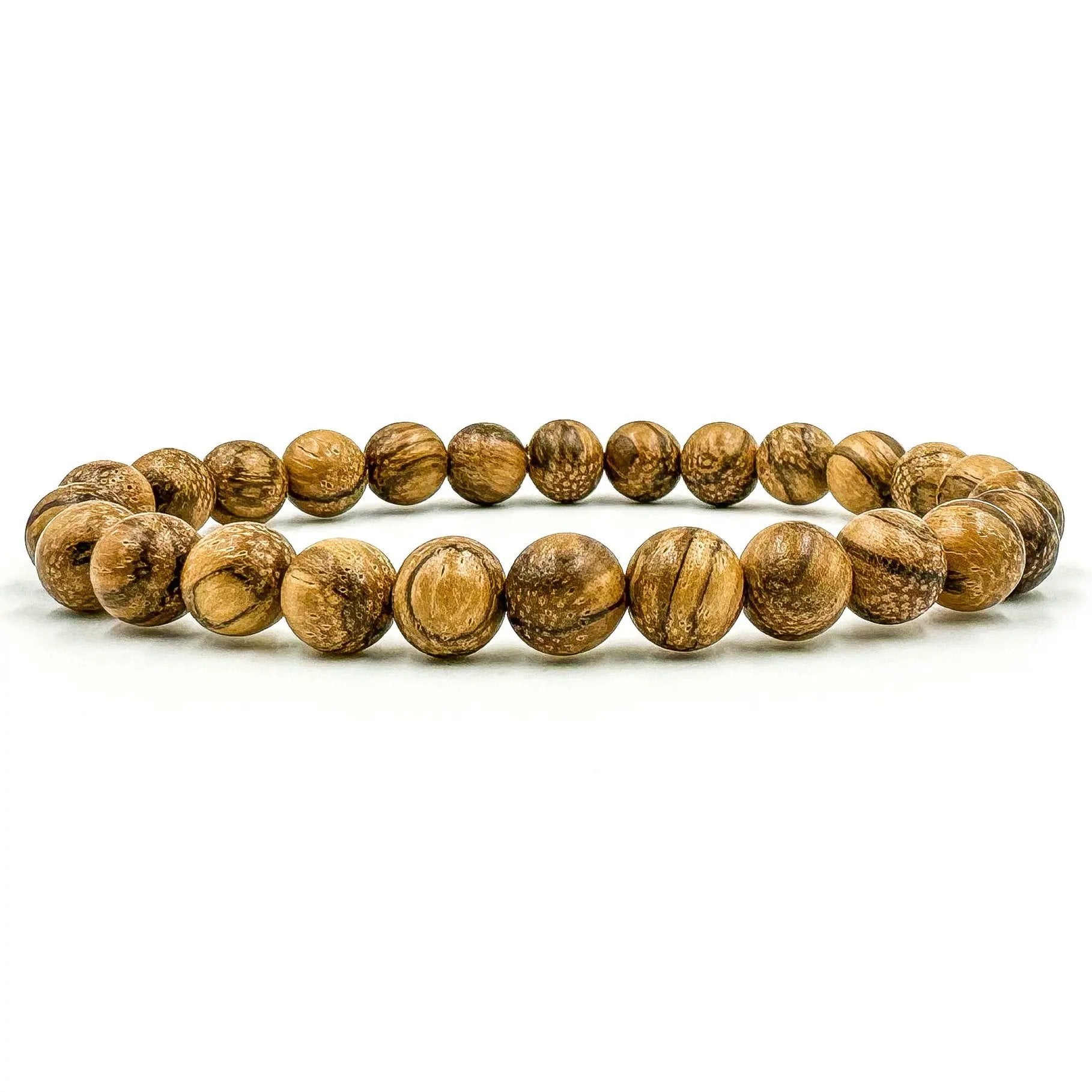 Premium 3 Pack Beaded Bracelet Stack - Sandalwood & Lava Rock by Everwood Original