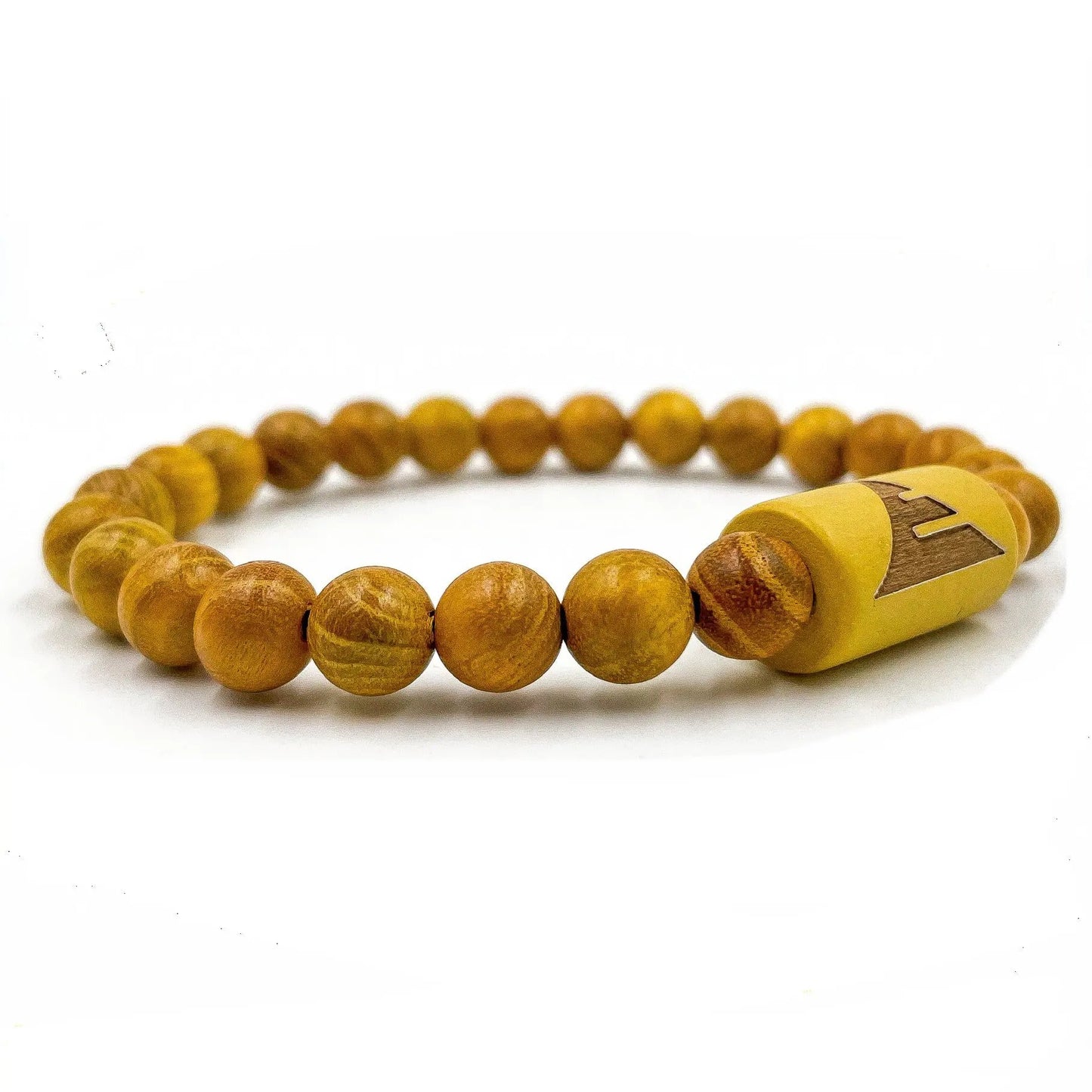 Solid - Yellow Sandalwood Mala Beaded Bracelet by Everwood Original