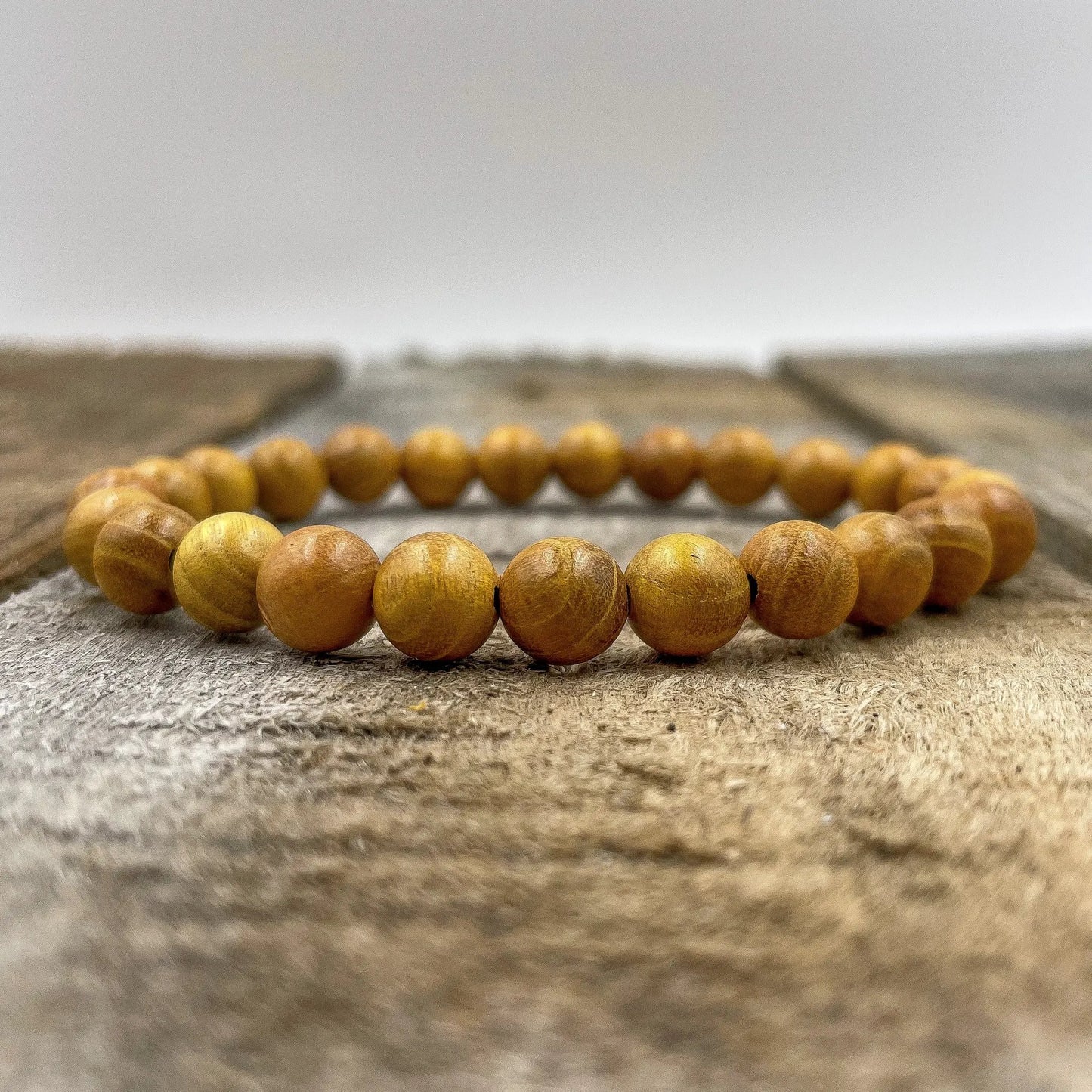 Union - Yellow Sandalwood Mala Beaded Bracelet by Everwood Original