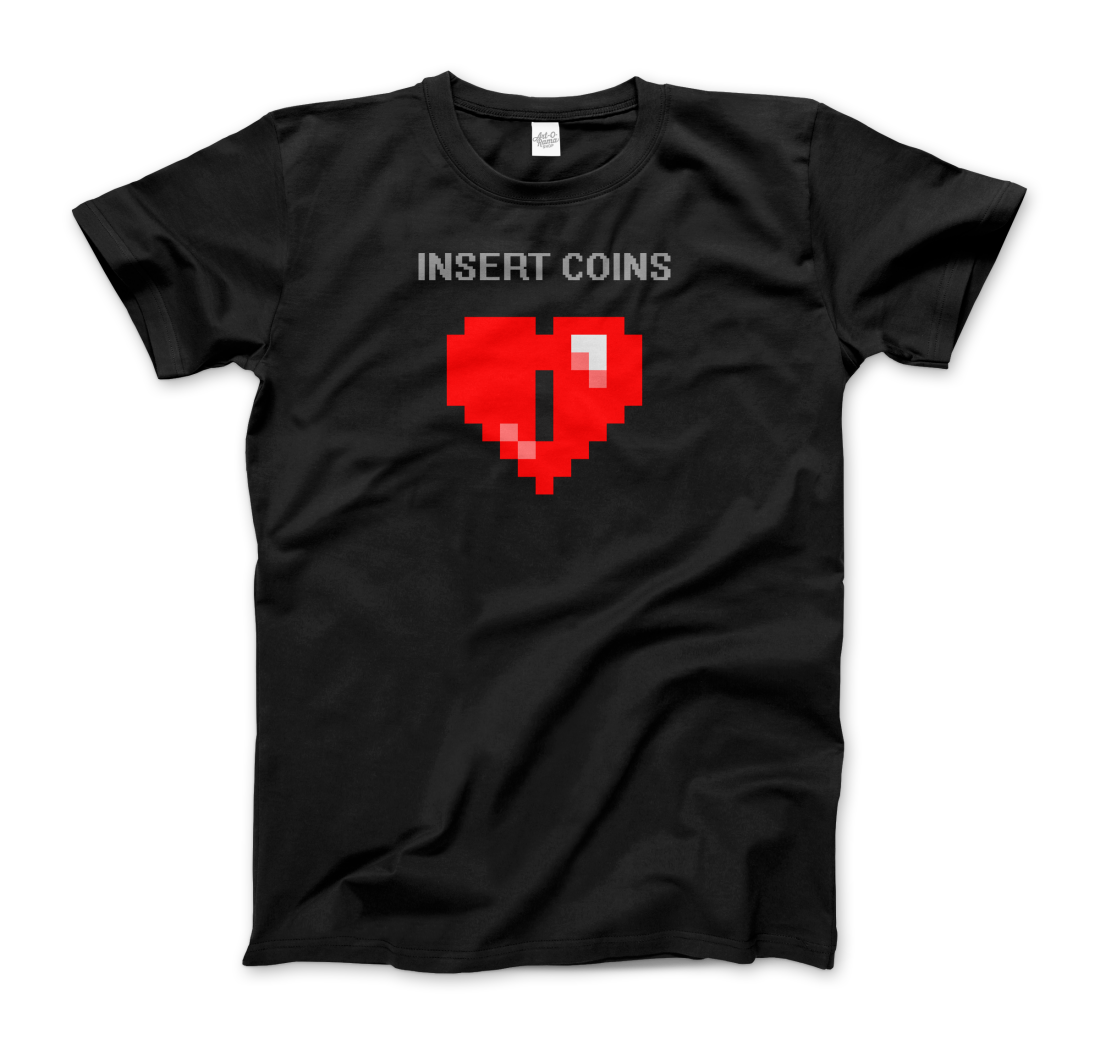 Insert Coins, 8-BIT Heart t-shirt by Art-O-Rama Shop