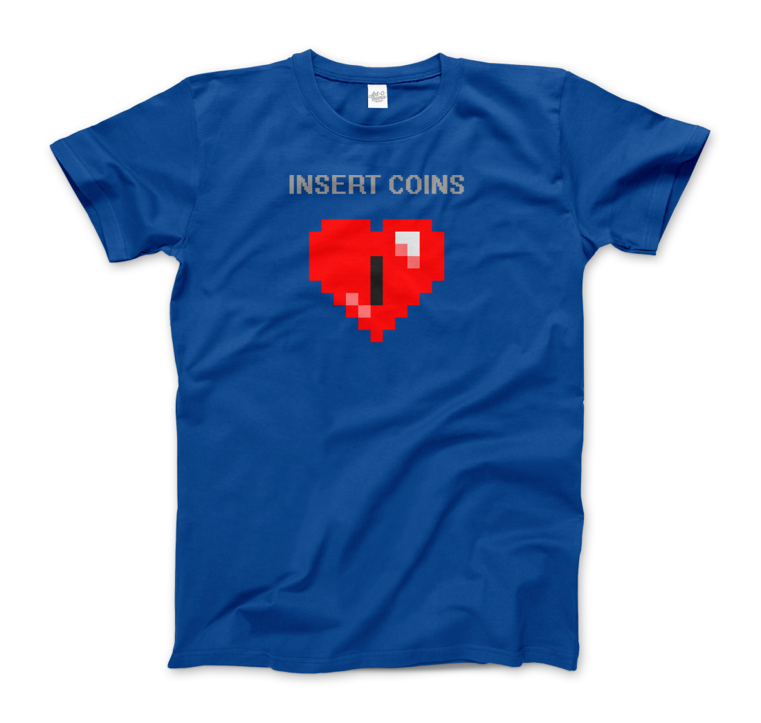 Insert Coins, 8-BIT Heart t-shirt by Art-O-Rama Shop