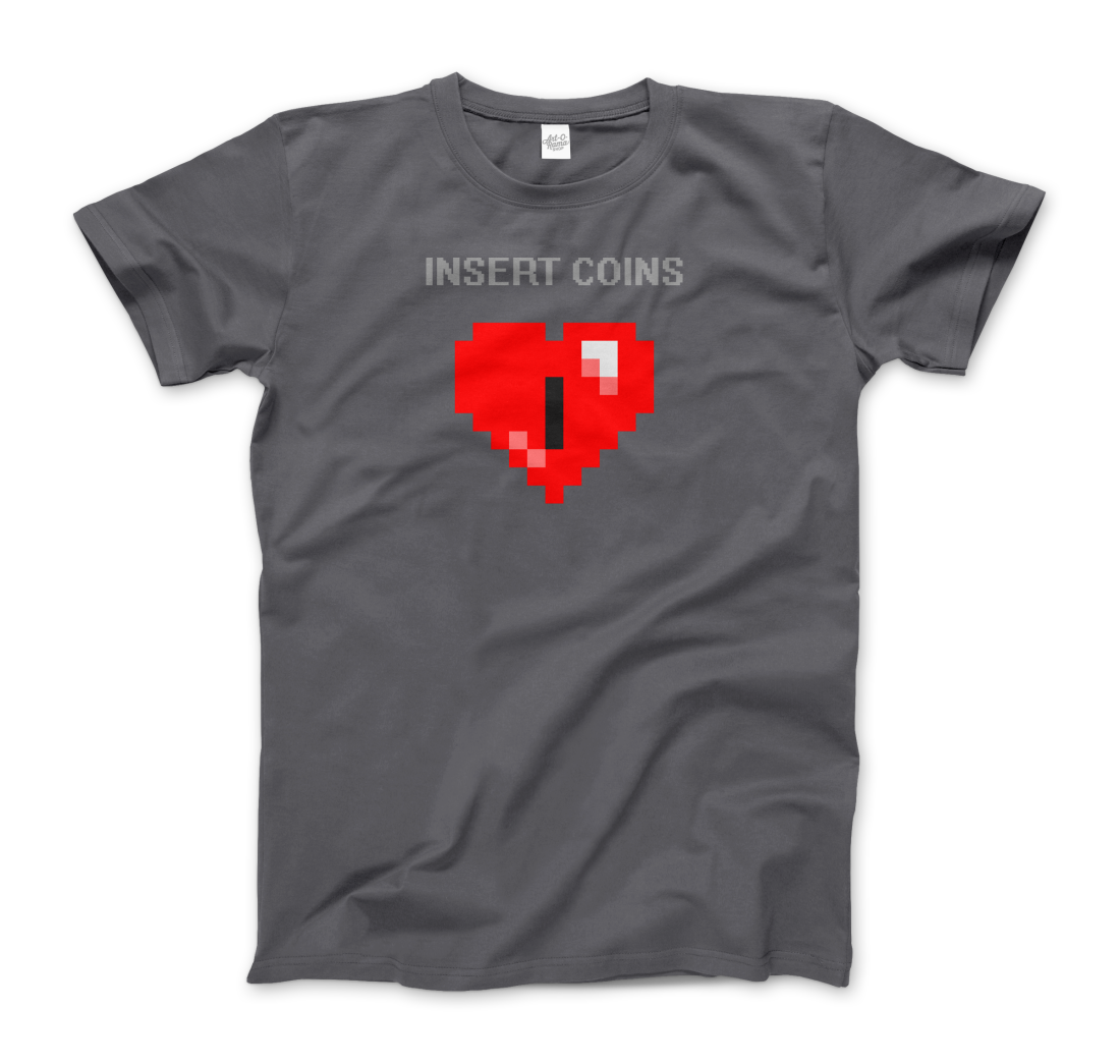 Insert Coins, 8-BIT Heart t-shirt by Art-O-Rama Shop
