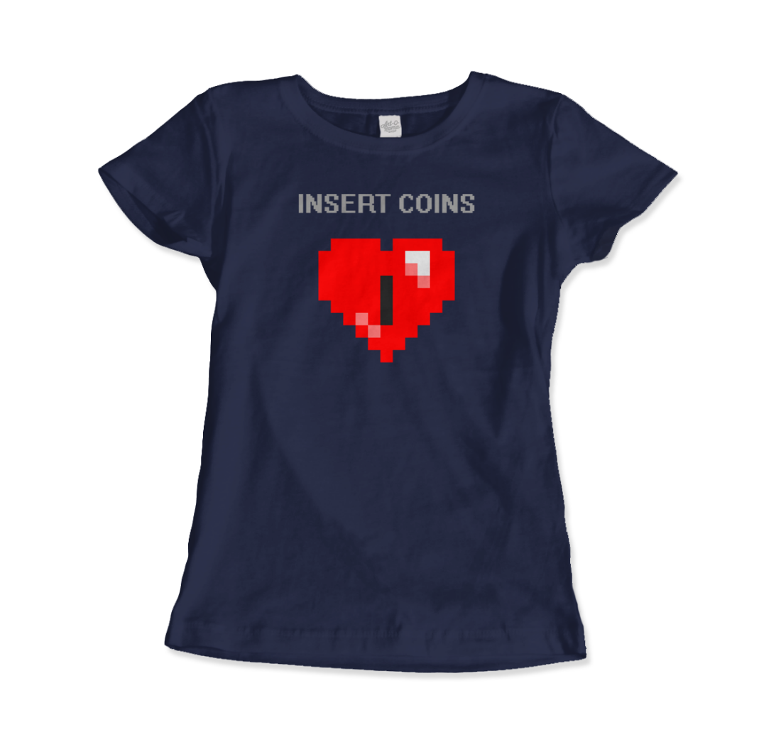 Insert Coins, 8-BIT Heart t-shirt by Art-O-Rama Shop