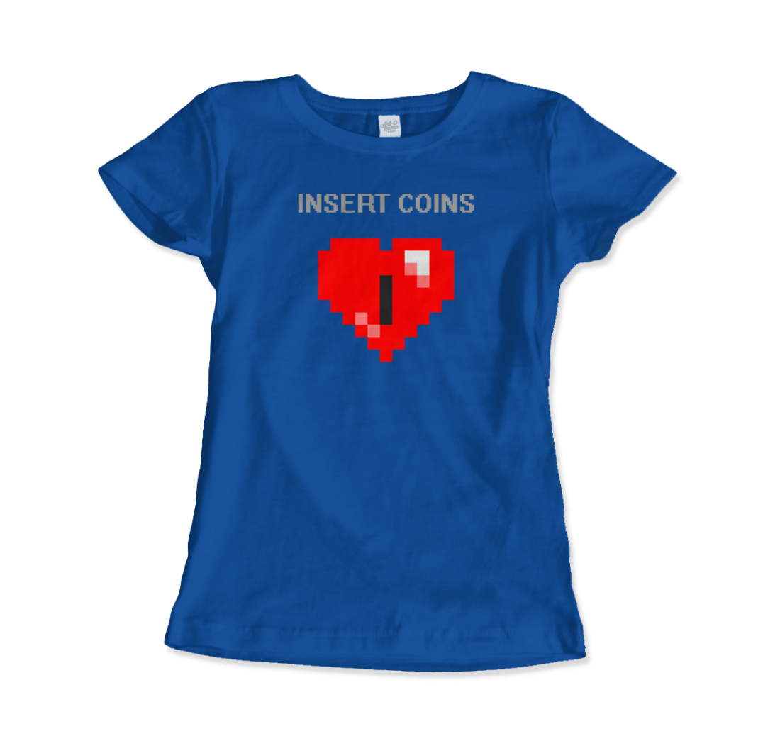 Insert Coins, 8-BIT Heart t-shirt by Art-O-Rama Shop