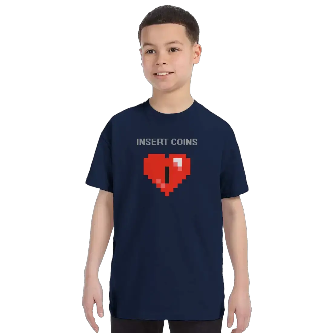 Insert Coins, 8-BIT Heart t-shirt by Art-O-Rama Shop