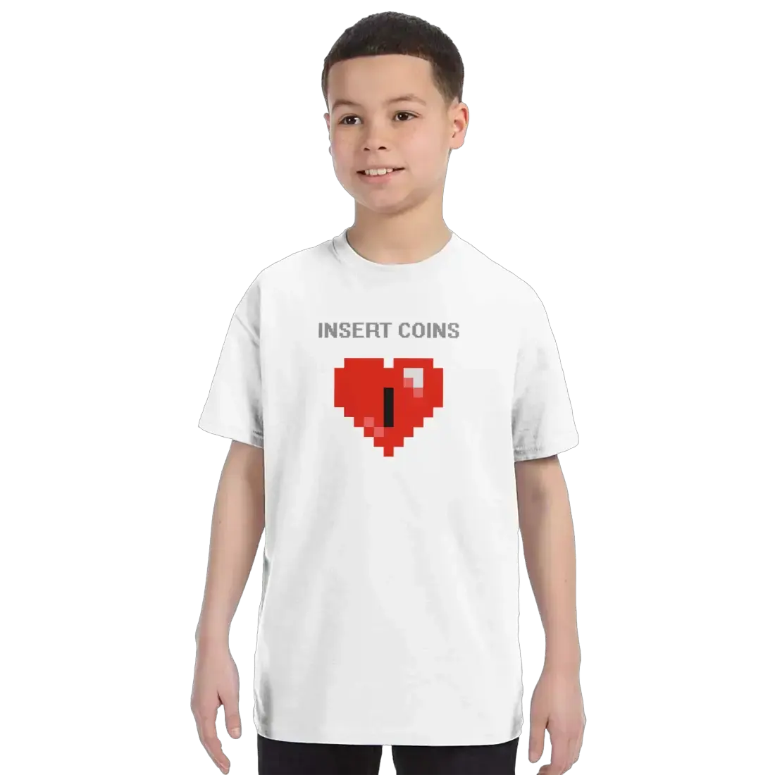 Insert Coins, 8-BIT Heart t-shirt by Art-O-Rama Shop