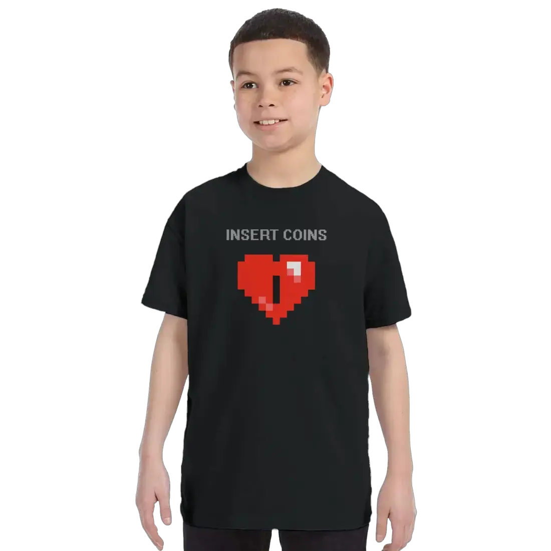 Insert Coins, 8-BIT Heart t-shirt by Art-O-Rama Shop