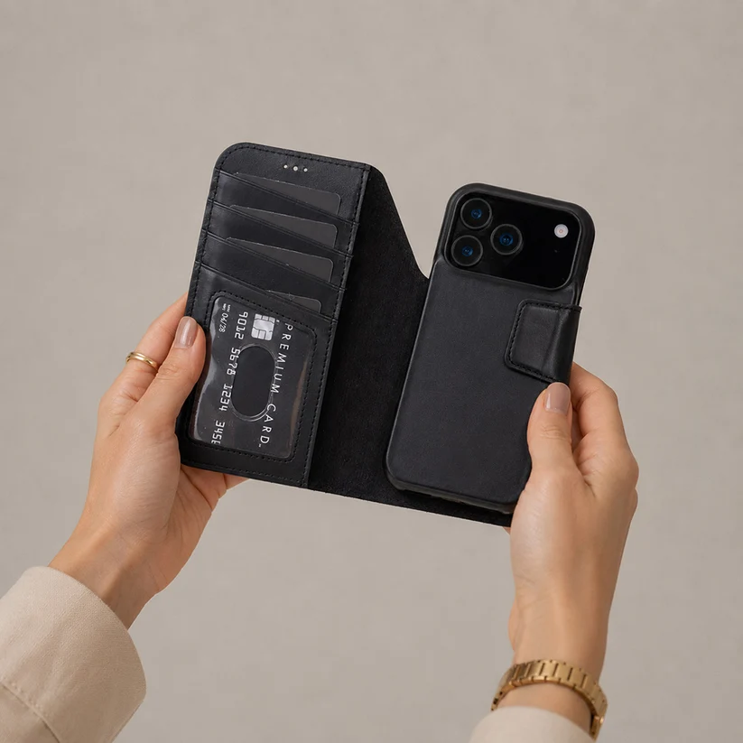 Brea iPhone 18 Pro Max Leather Wallet Case by TORONATA