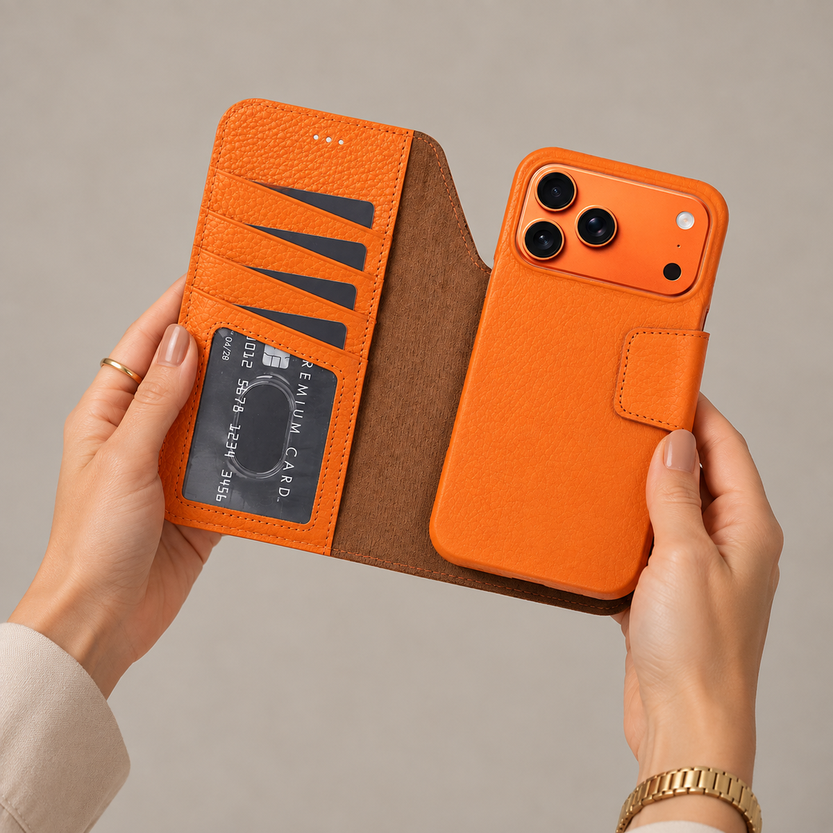 Brea iPhone 18 Pro Max Leather Wallet Case by TORONATA